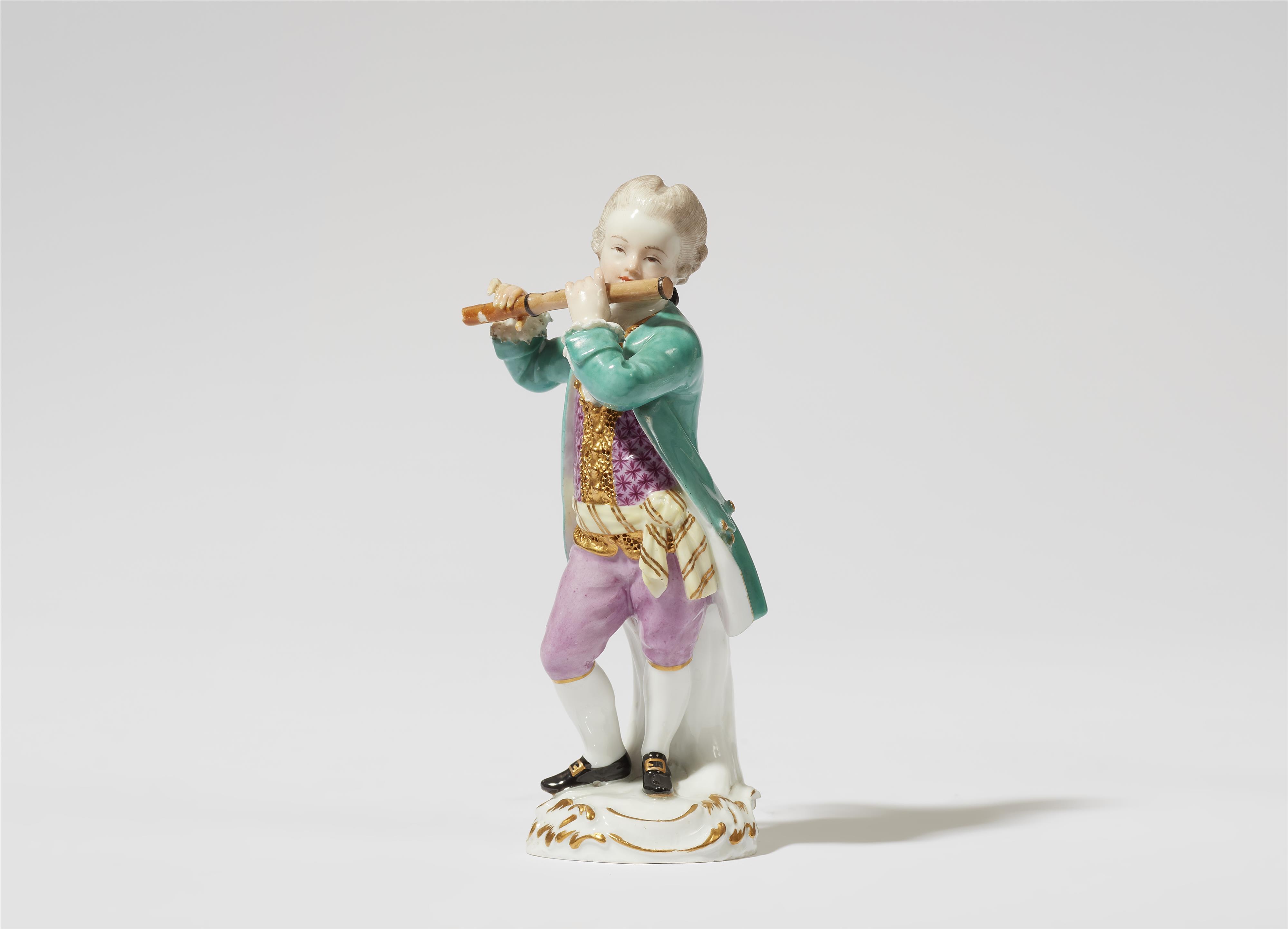 A Meissen porcelain figure of a boy with a flute - image-1