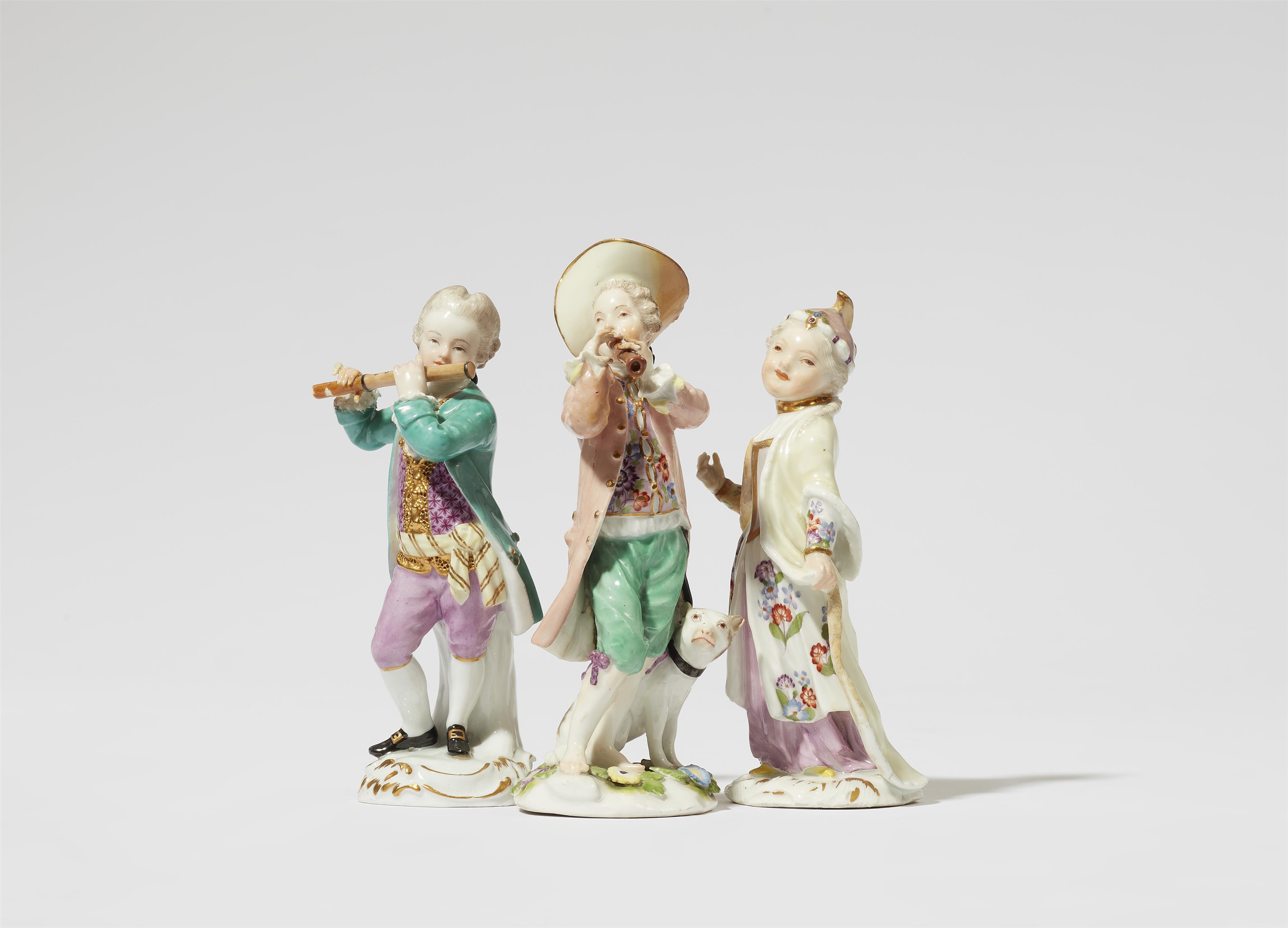 A Meissen porcelain figure of a boy with a dog and a flute - image-3