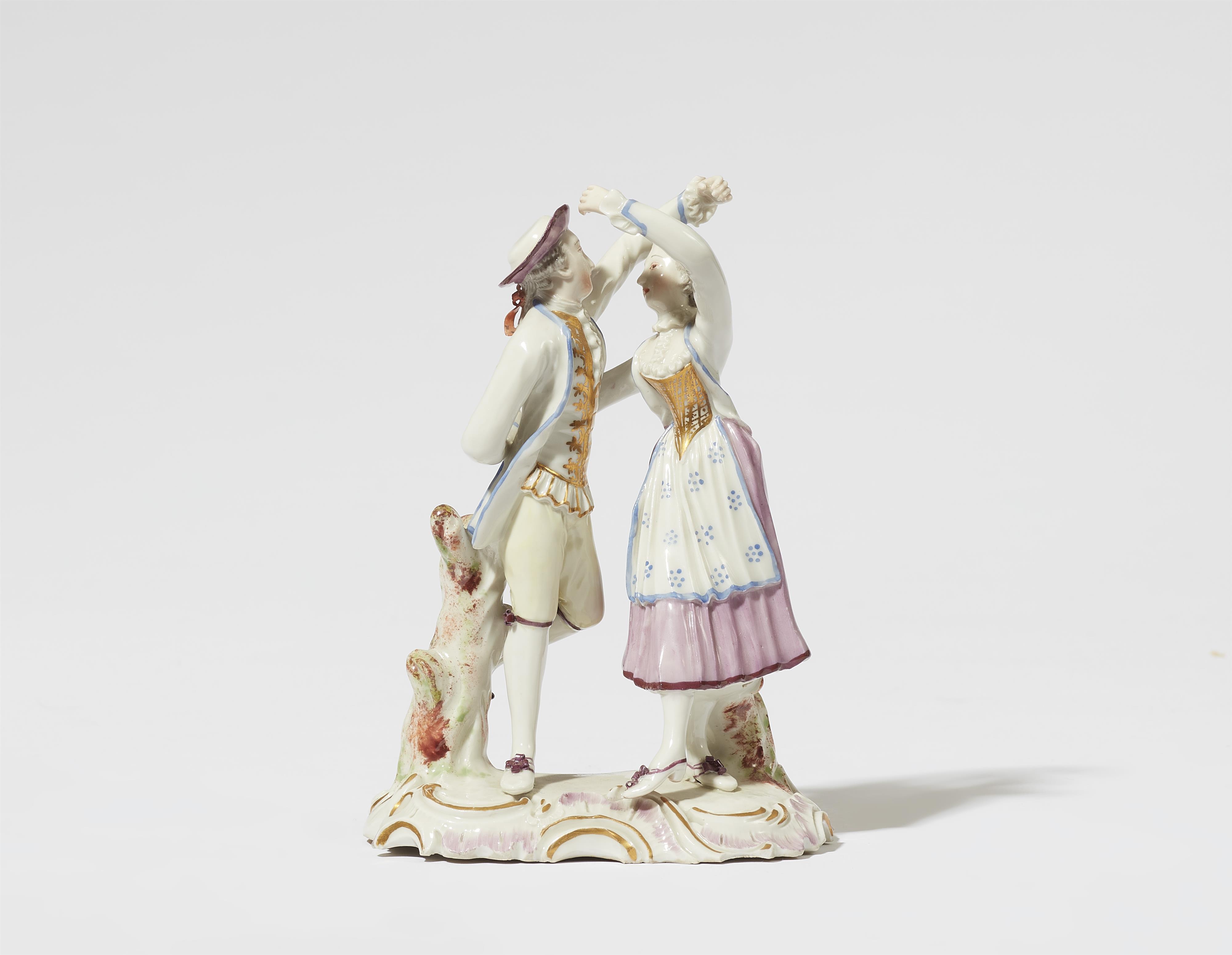 A Ludwigsburg porcelain group with a dancing couple - image-1
