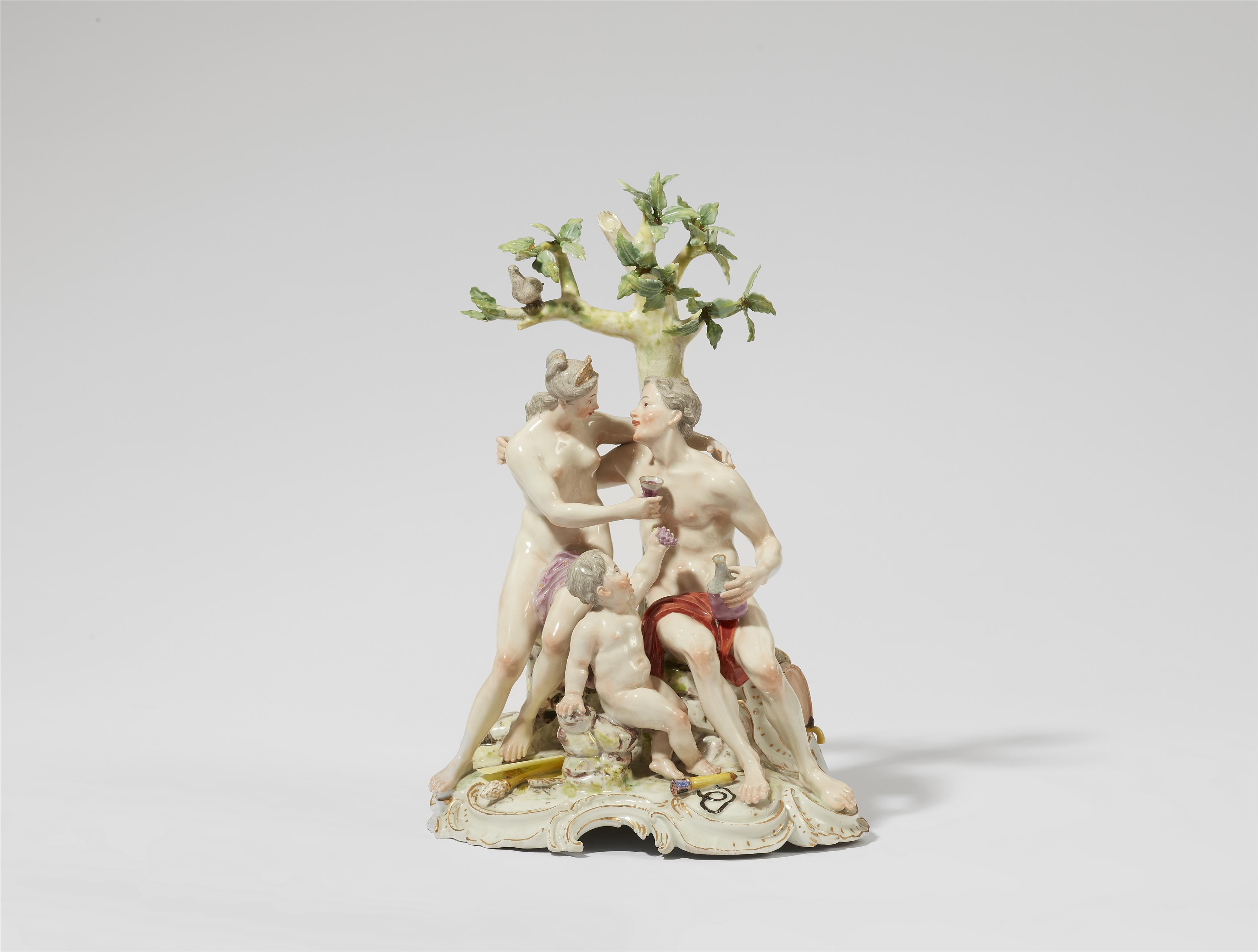 A rare Ludwigsburg porcelain group with Venus, Bacchus and Cupid - image-1