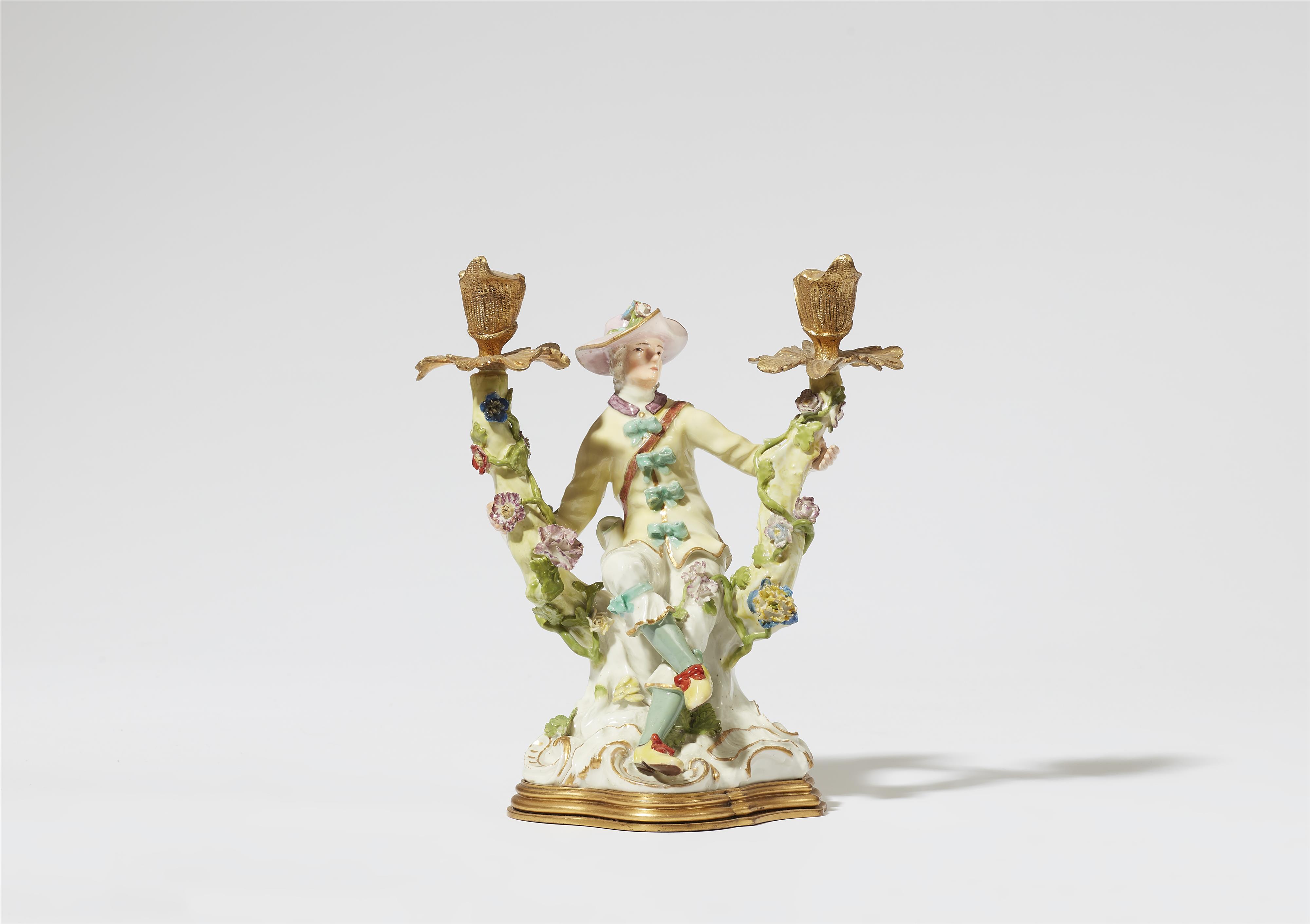A Meissen porcelain figure of a gardener as a candlestick - image-1
