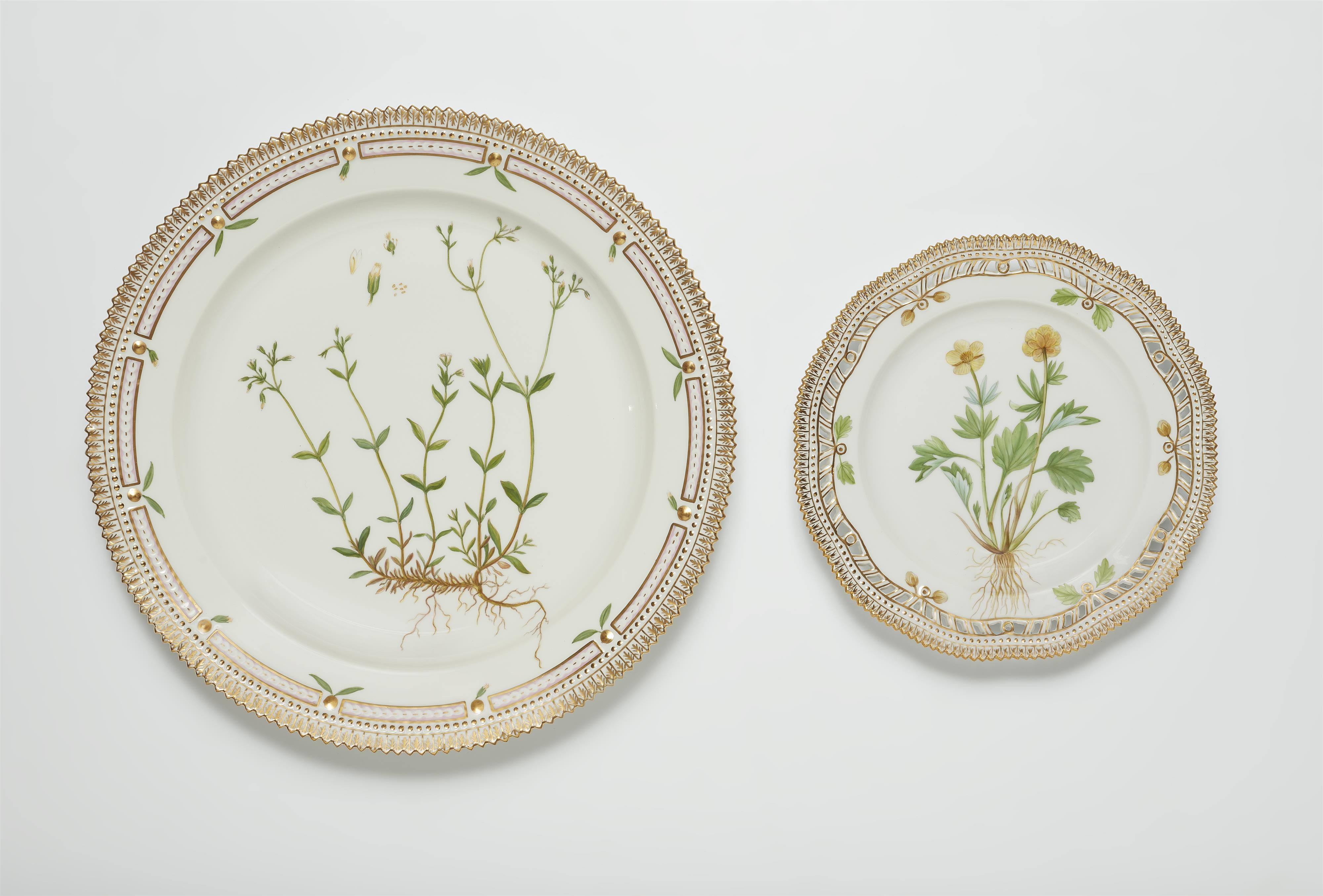Two round Royal Copenhagen porcelain "Flora Danica" platters - image-1