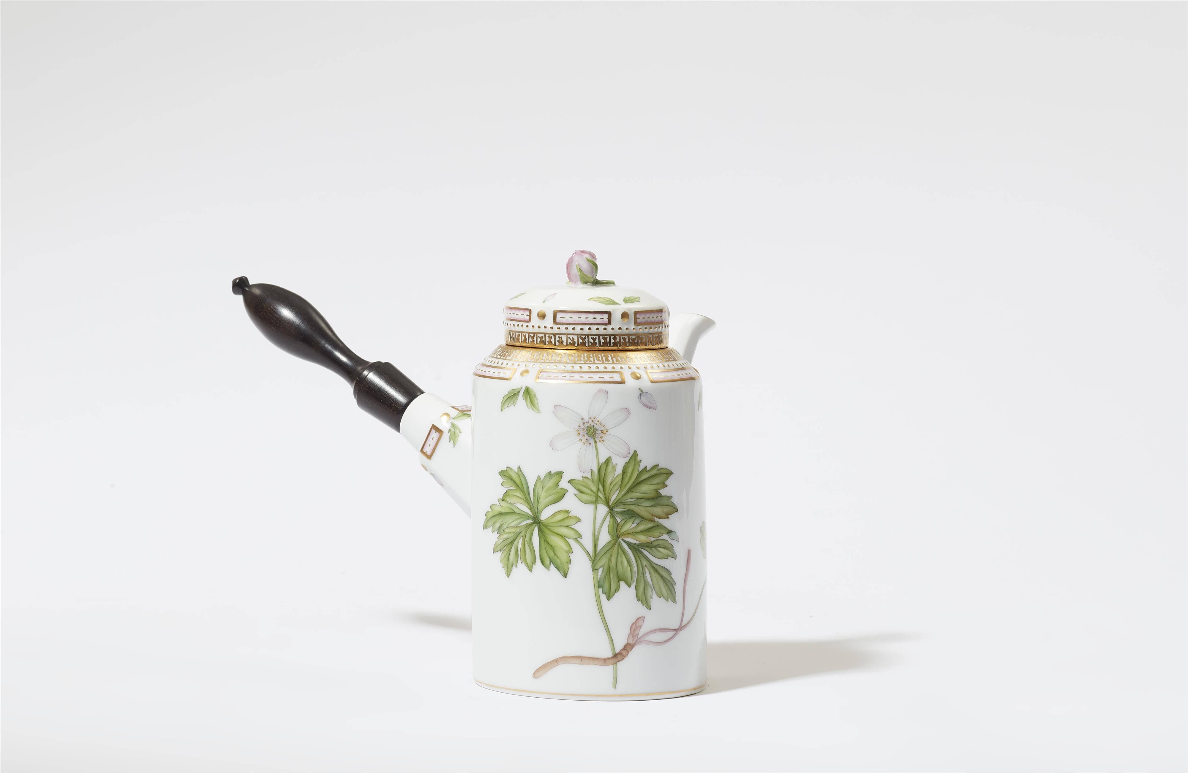 A Royal Copenhagen porcelain "Flora Danica" hot chocolate pot - image-1