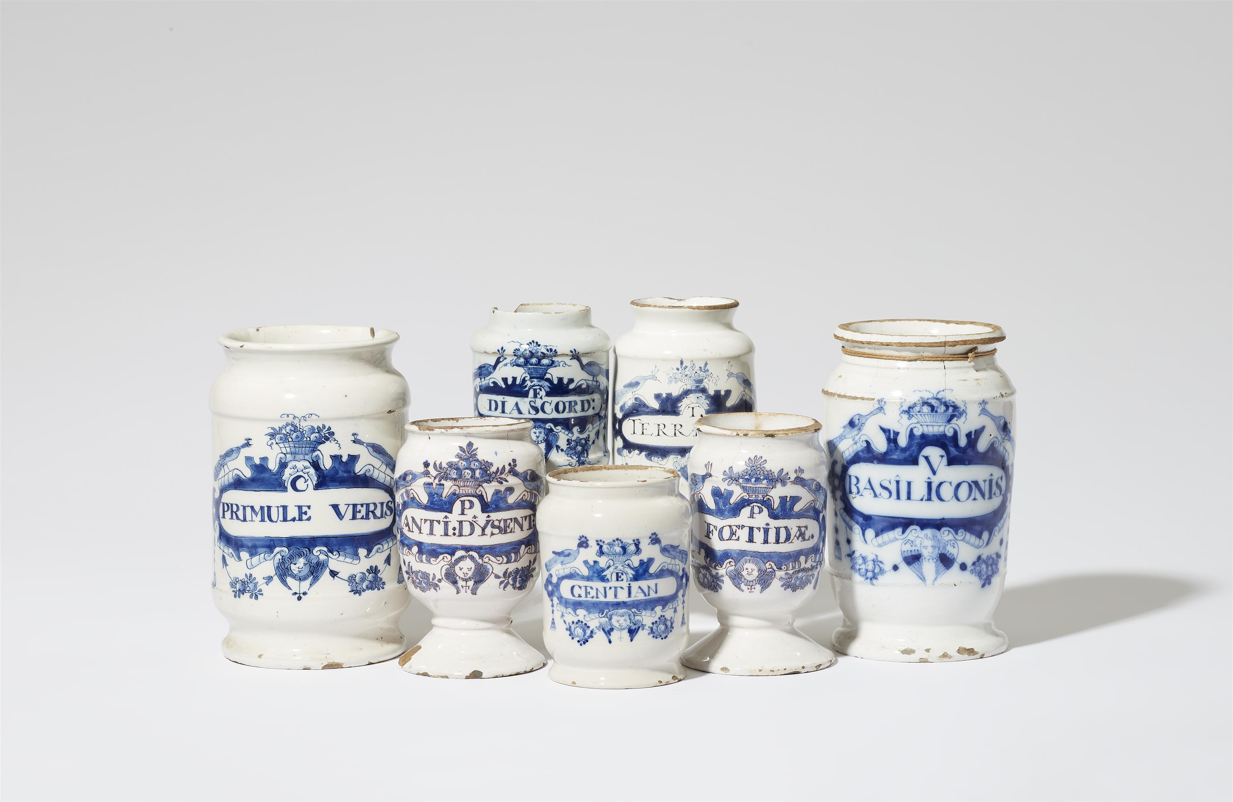 Seven Delftware apothecary vessels - image-1
