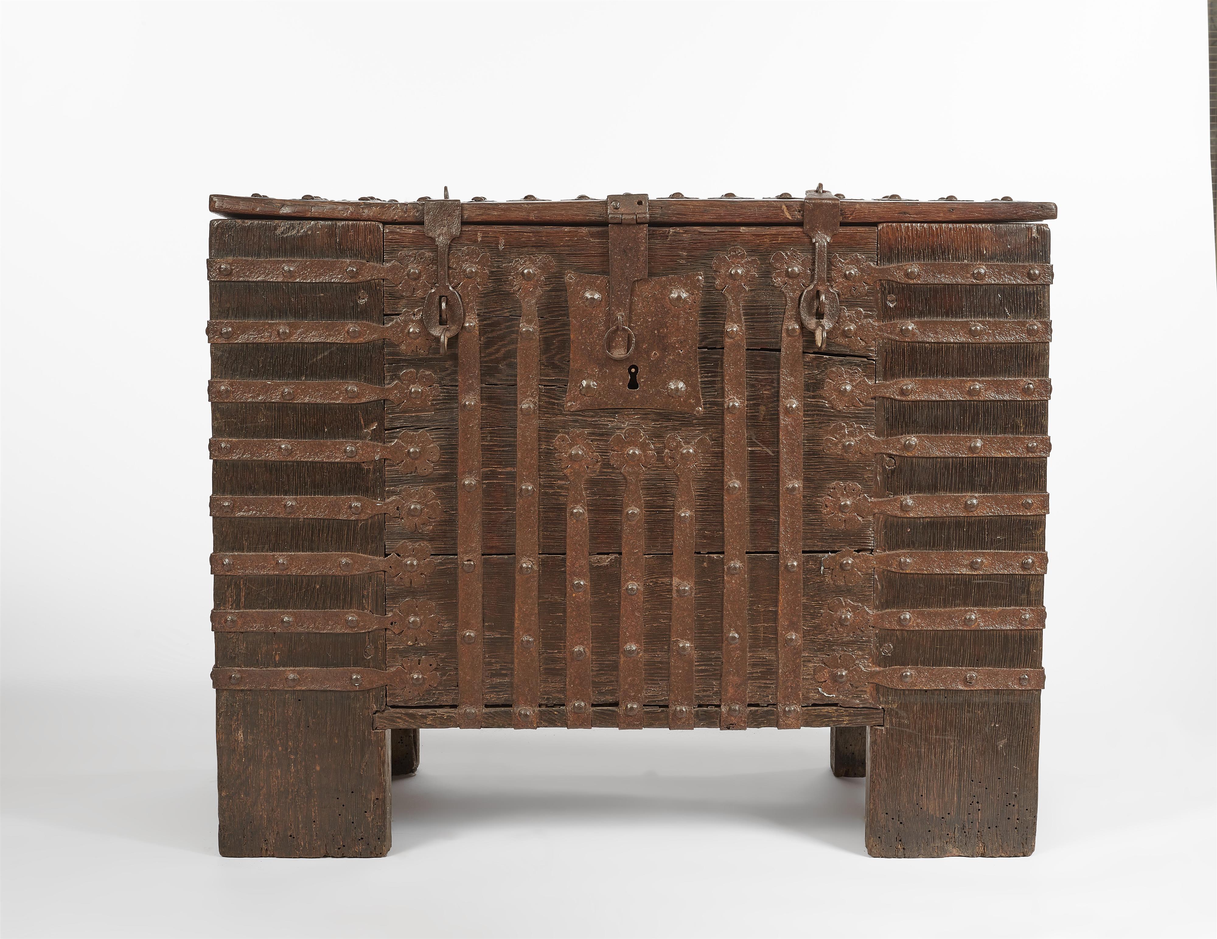 A Gothic oak chest - image-1