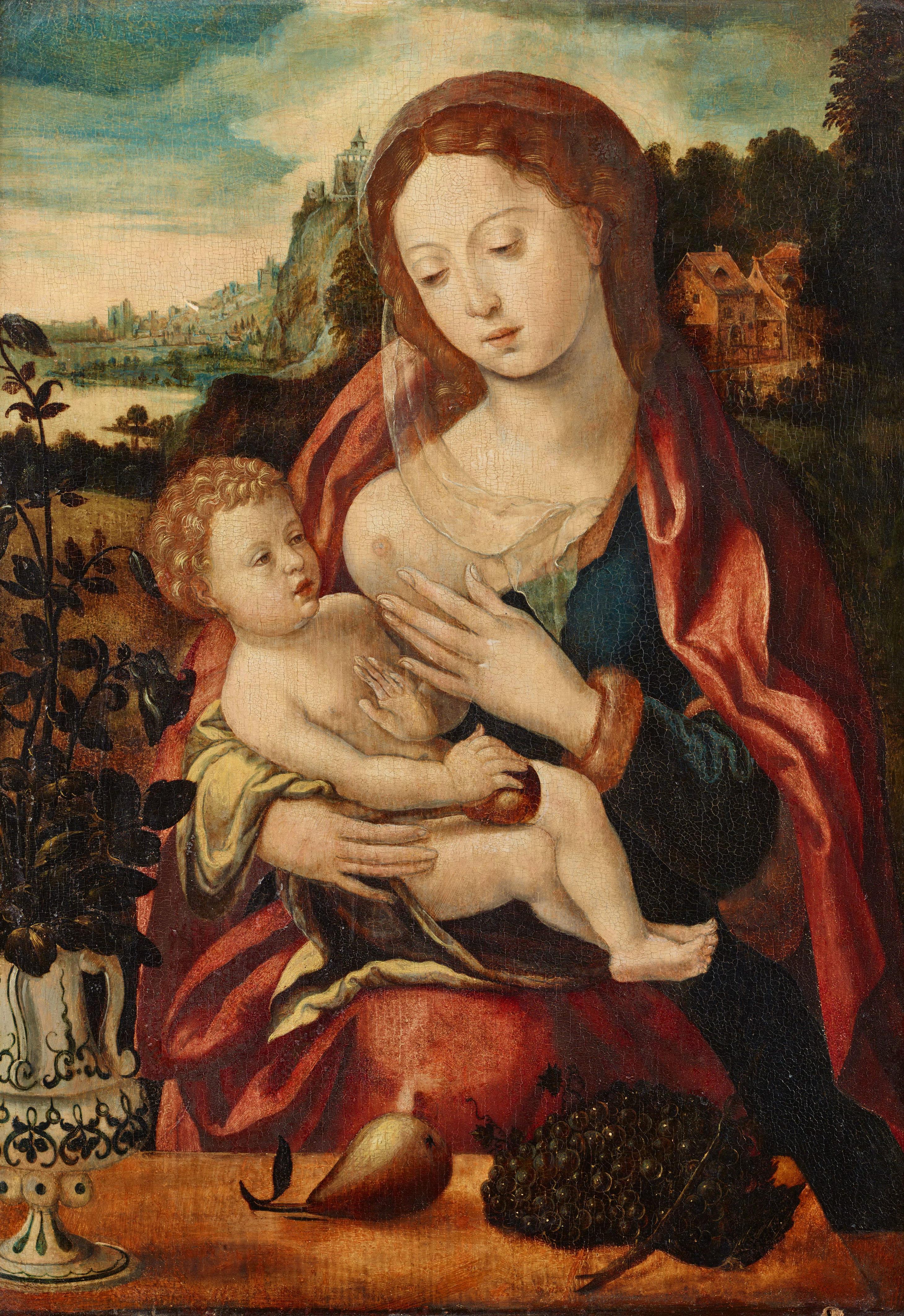 Meister mit dem Papagei - Madonna mit Kind vor einer Landschaft - image-1