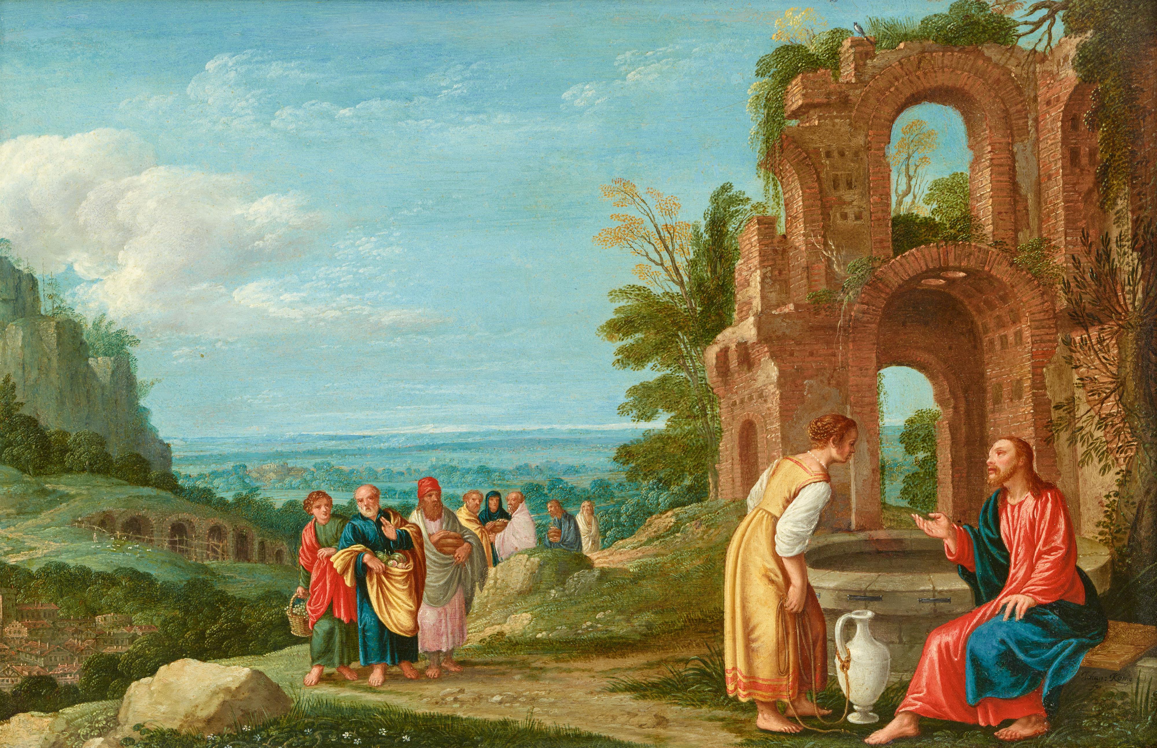 Johann König - Christ and the Samaritan Woman at the Well - image-1