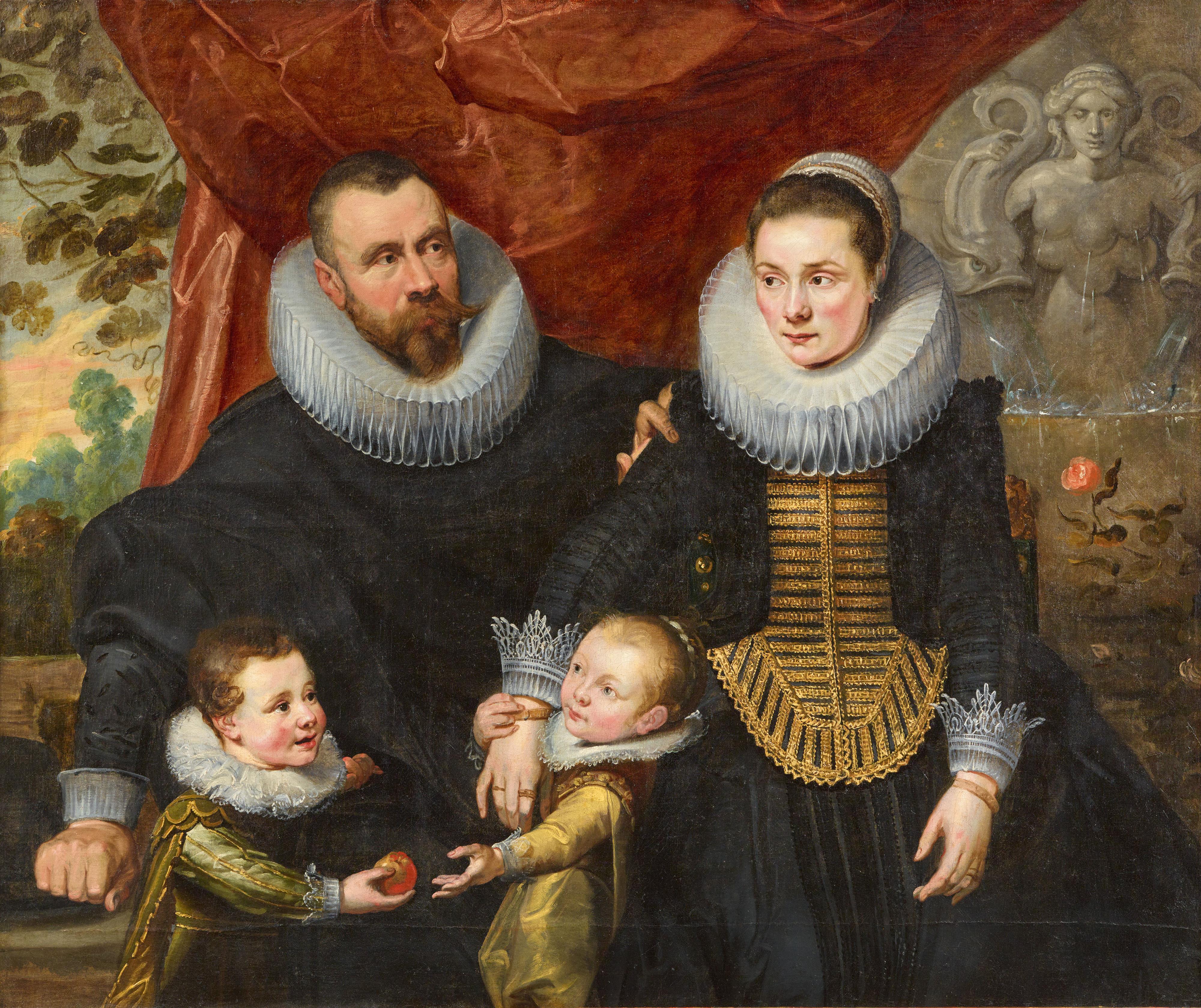 Flämischer Meister 17. Jahrhundert - Porträt einer Antwerpener Familie - image-1