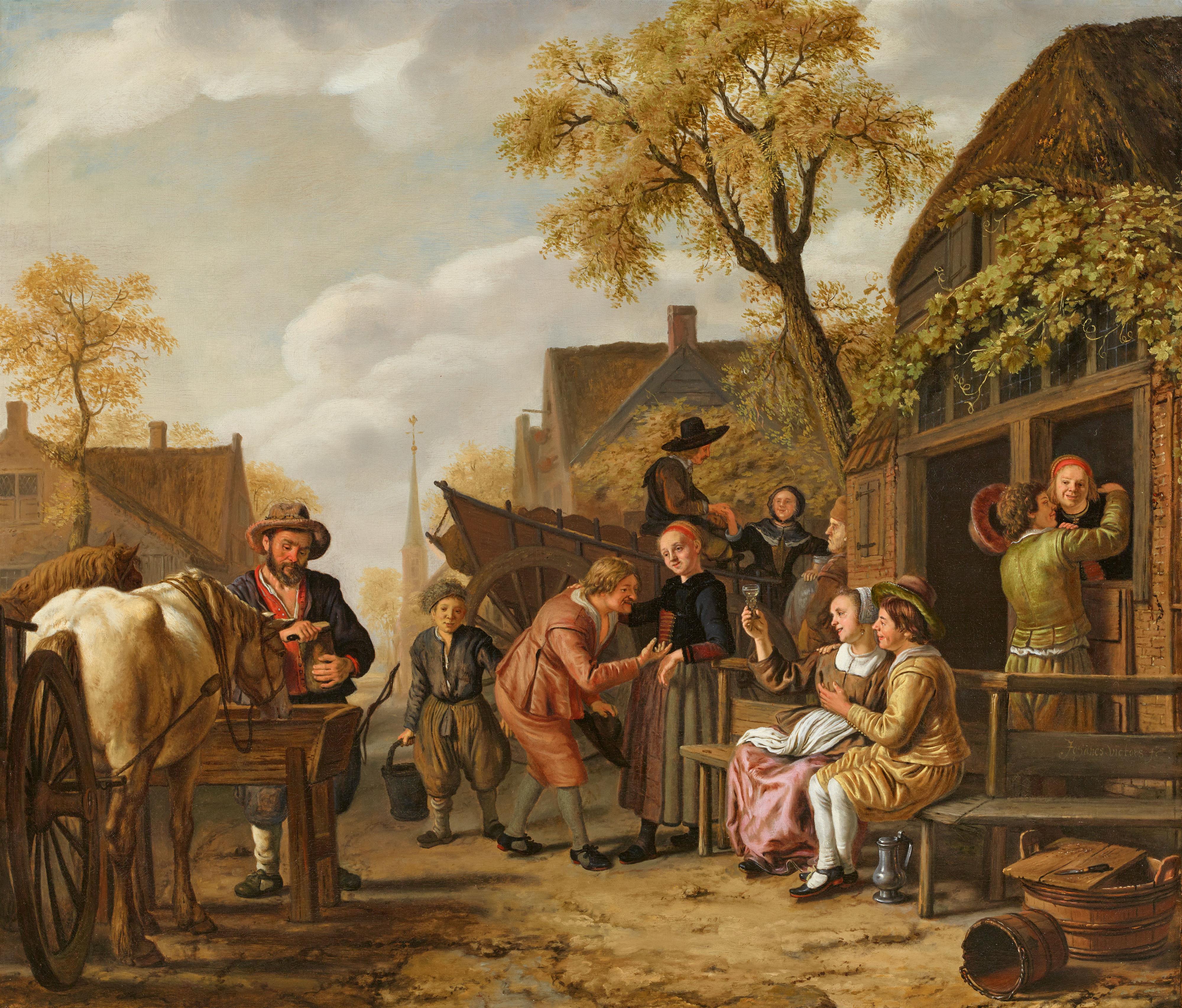 Jan Victors - Merry Company by a Tavern - image-1