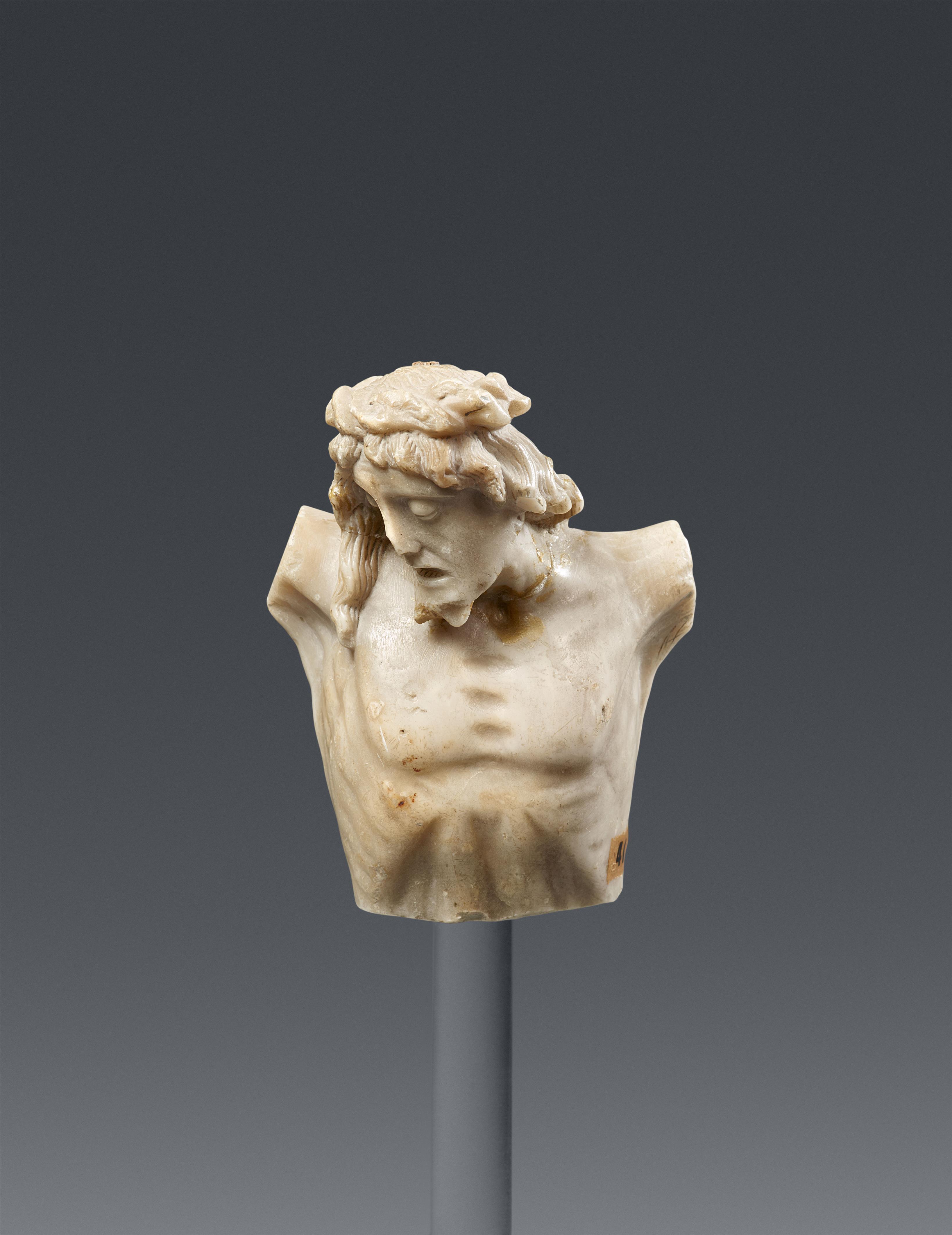 France ca. 1400 - A fragmentary French carved alabaster Corpus Christi, around 1400 - image-1