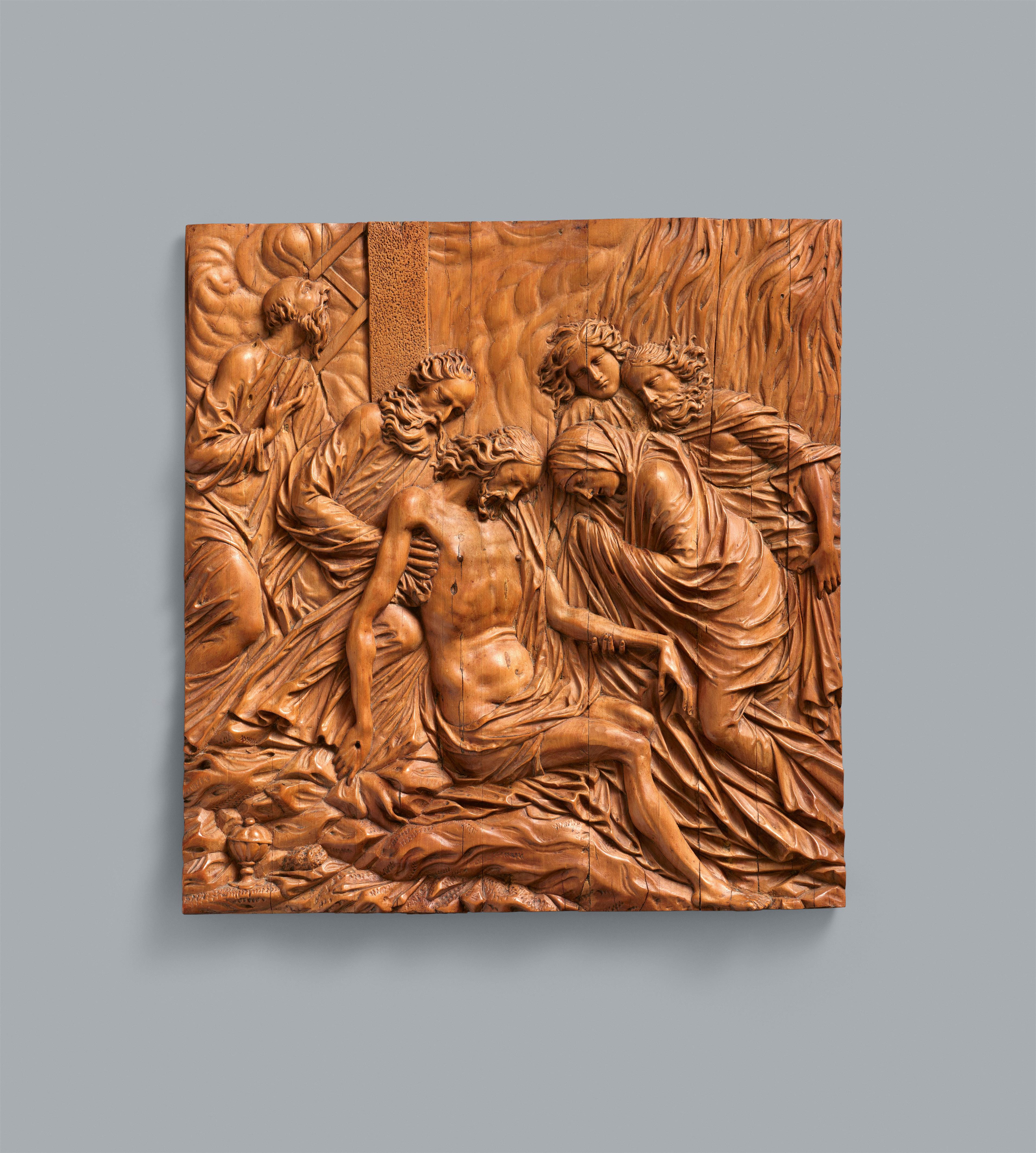 Christoph Daniel Schenck, circle of - A carved fruitwood relief of the Lamentation of Christ, circle of Christoph Daniel Schenck - image-1