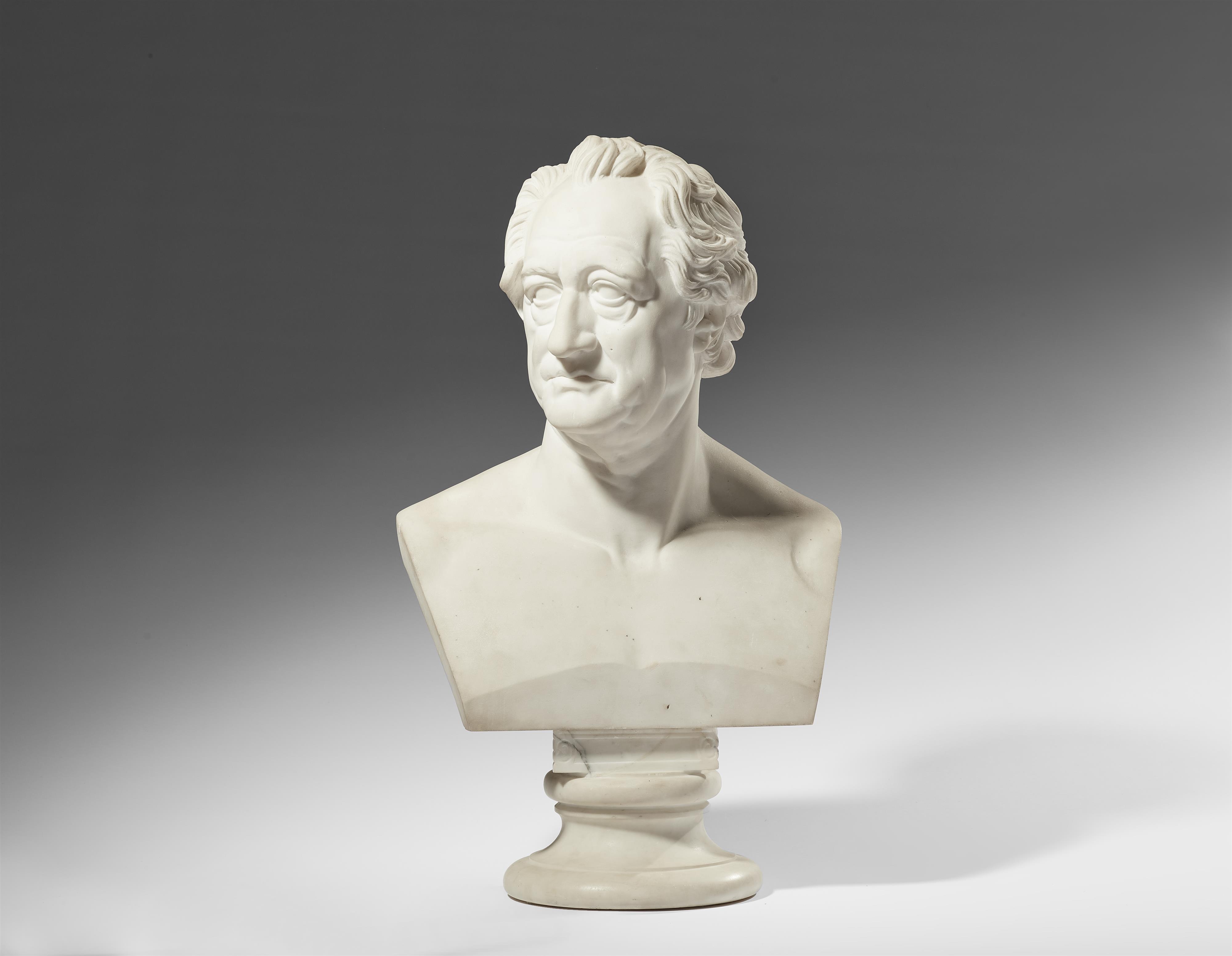 Christian Daniel Rauch - A white marble bust of Johann Wolfgang von Goethe by Christian Daniel Rauch - image-1
