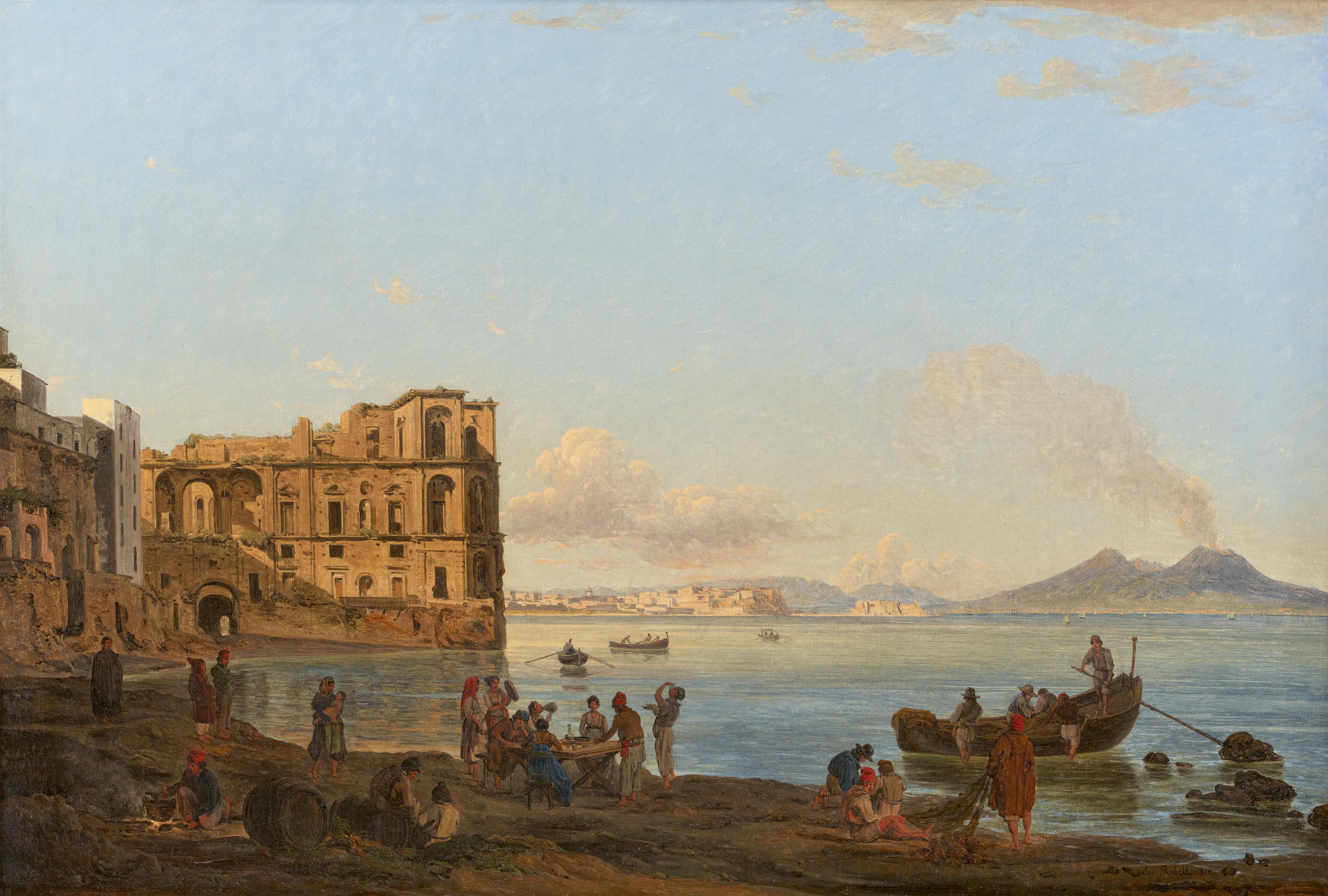 Joseph Rebell - Die Bucht von Neapel mit dem Palazzo Donna Anna - image-1