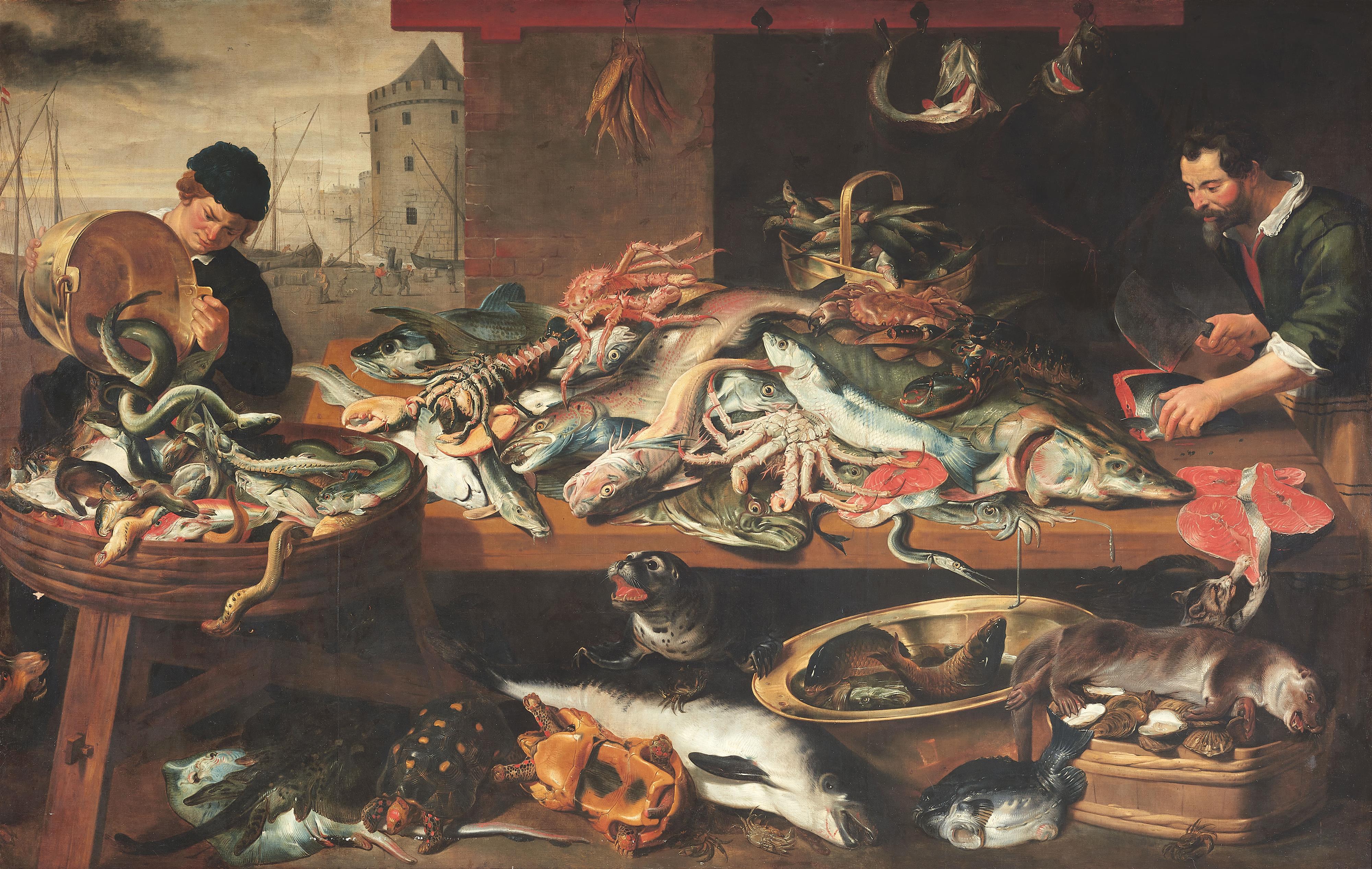 Frans Snyders, studio of - Fish Market - image-1