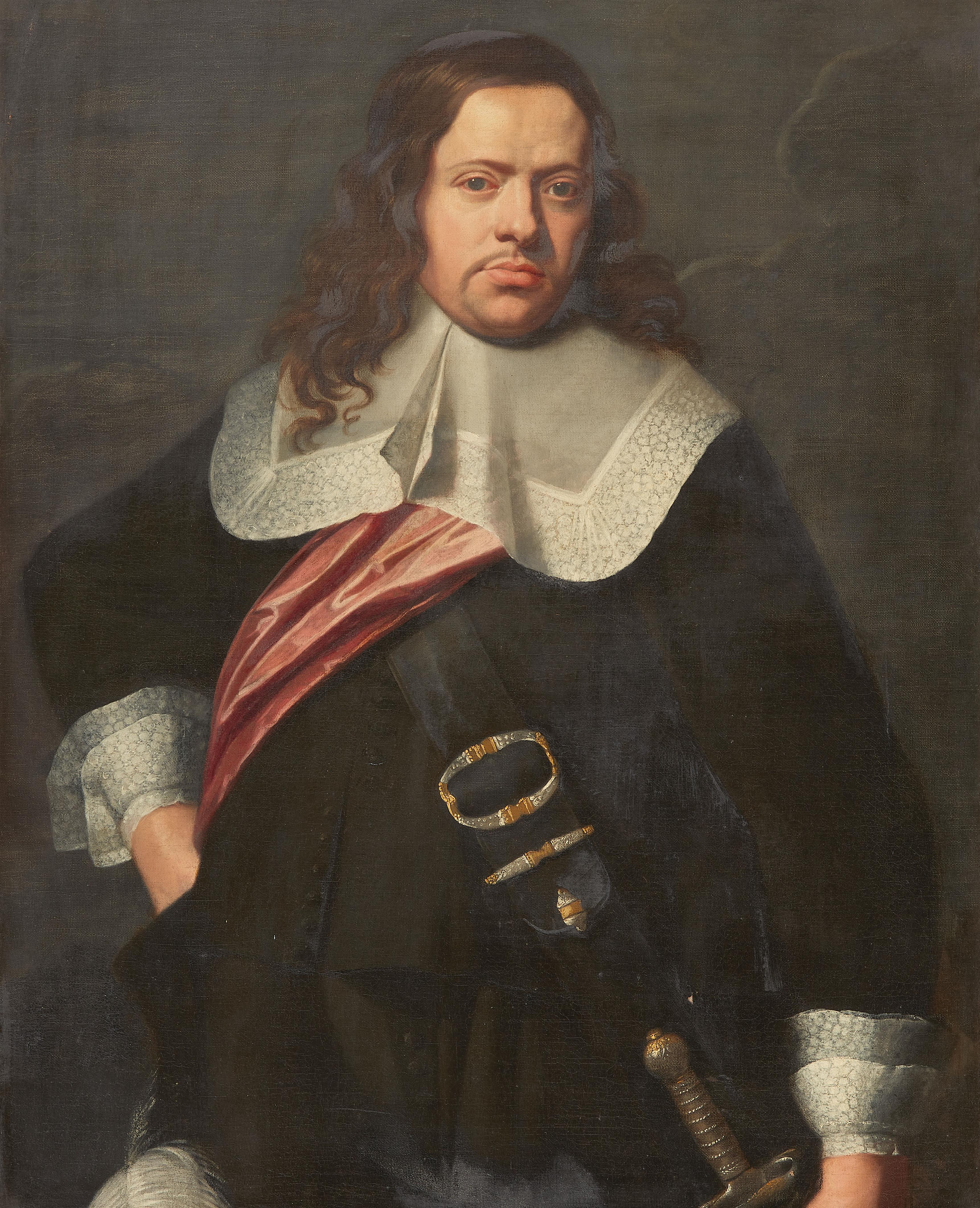 Bartholomeus van der Helst, studio of - Portrait of a Man with a Red Sash and Rapier - image-1