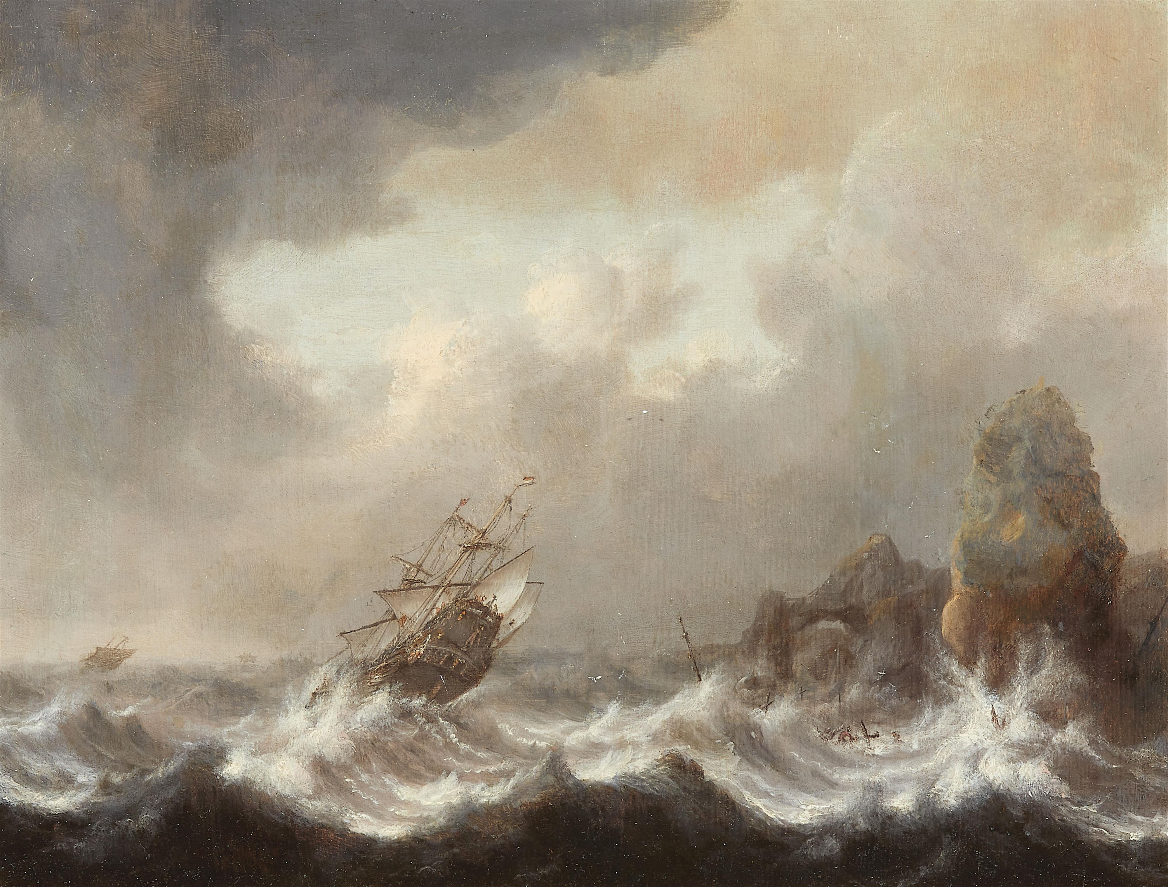 Hendrick Staets, attributed to - Ships Wrecked on a Rocky Coast - image-1