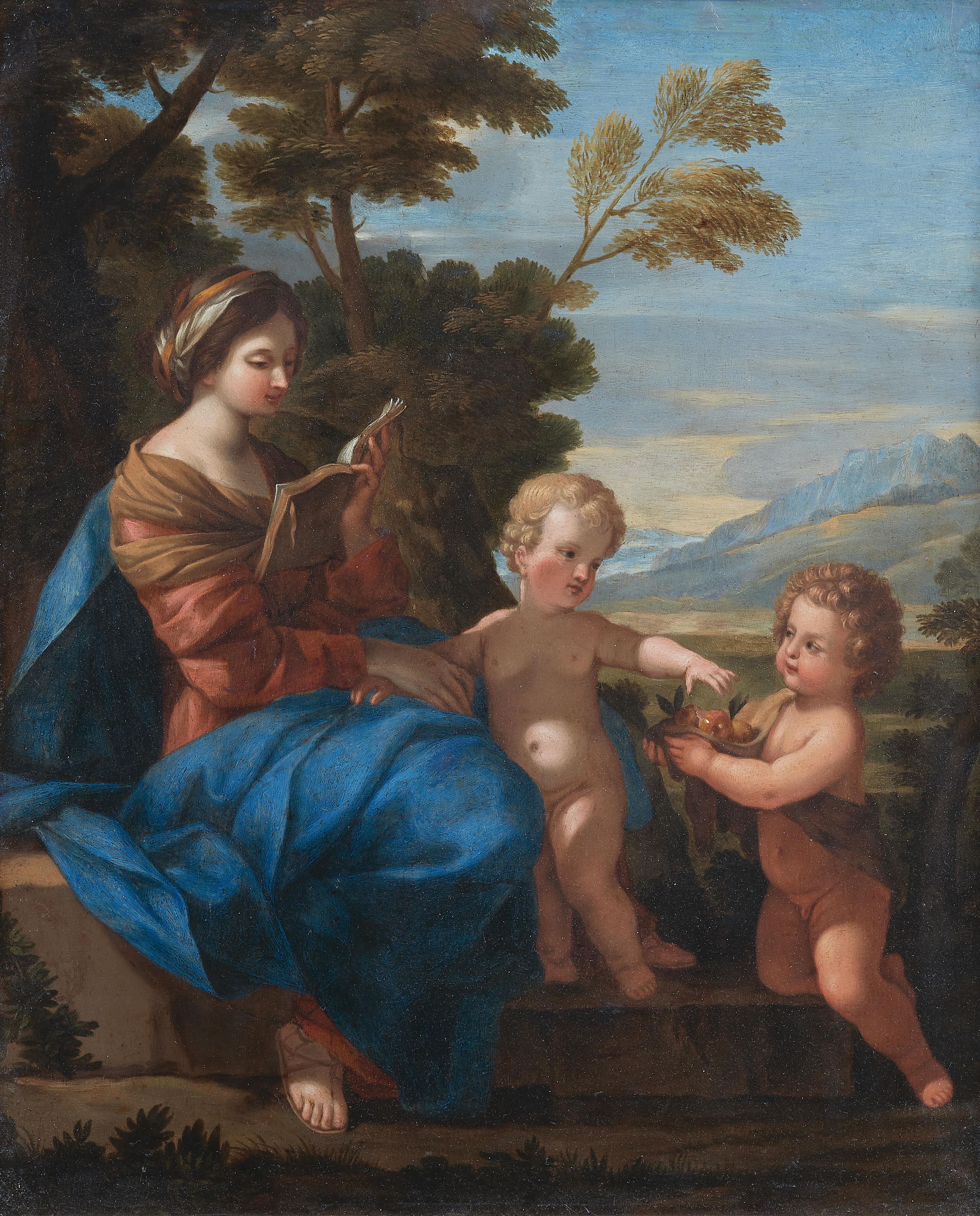 Roman School, 18th century - Madonna with Christ and the infant Saint John - image-1
