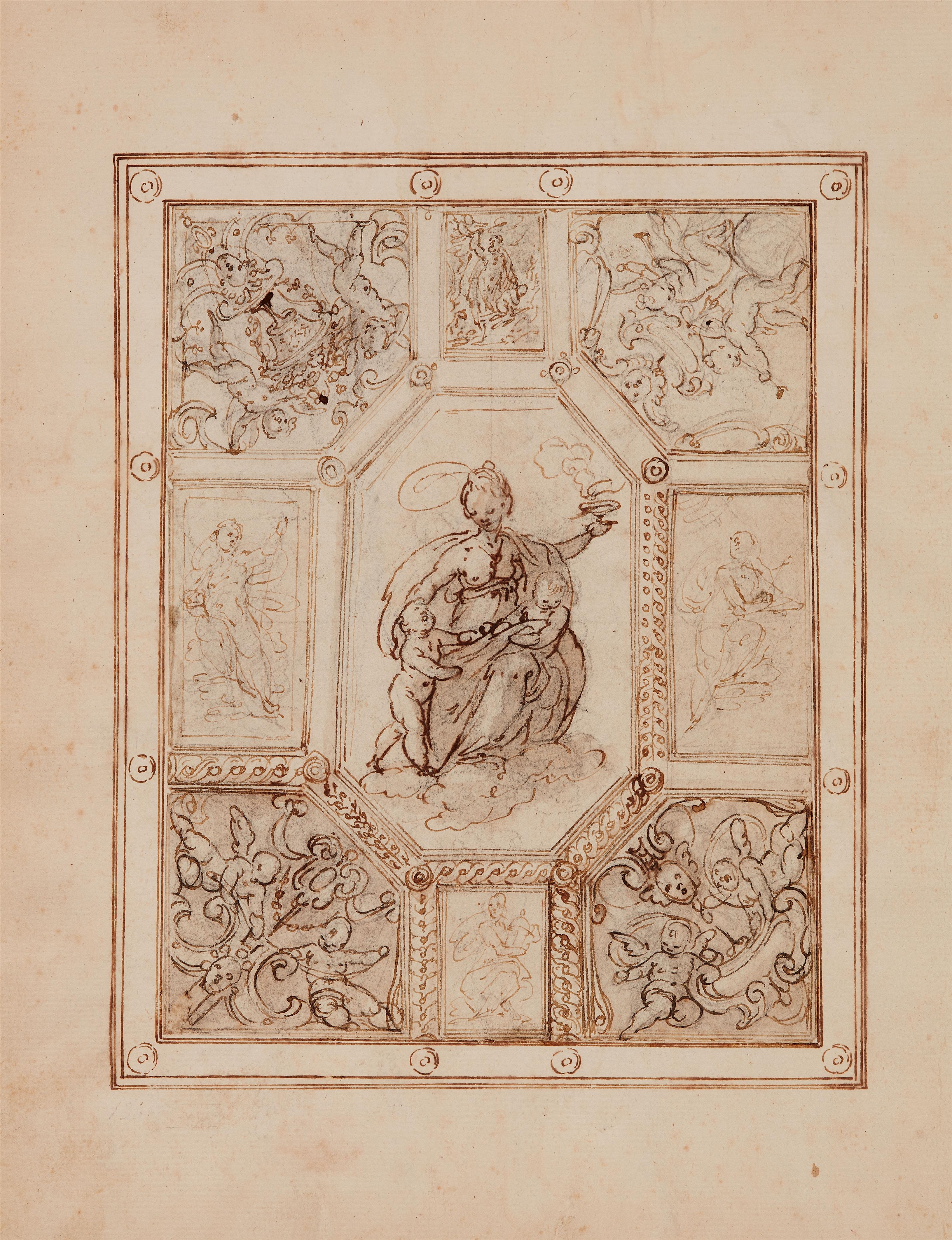 Genoese School 17th century - Study for a Ceiling Decoration - image-1
