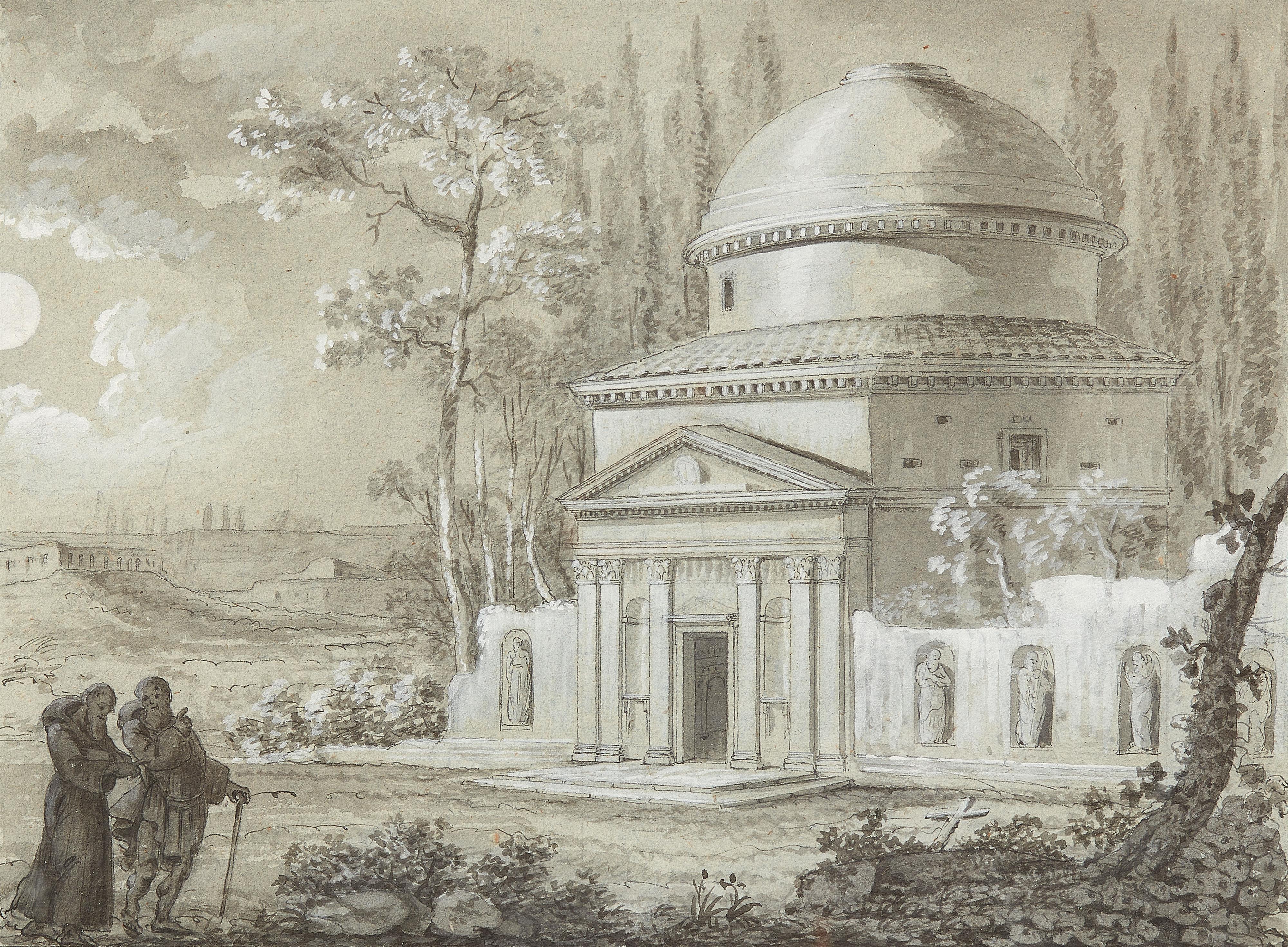 Italienischer Meister um 1720/1740 - Ansicht der Kirche Sant'Andrea in Via Flaminia - image-1