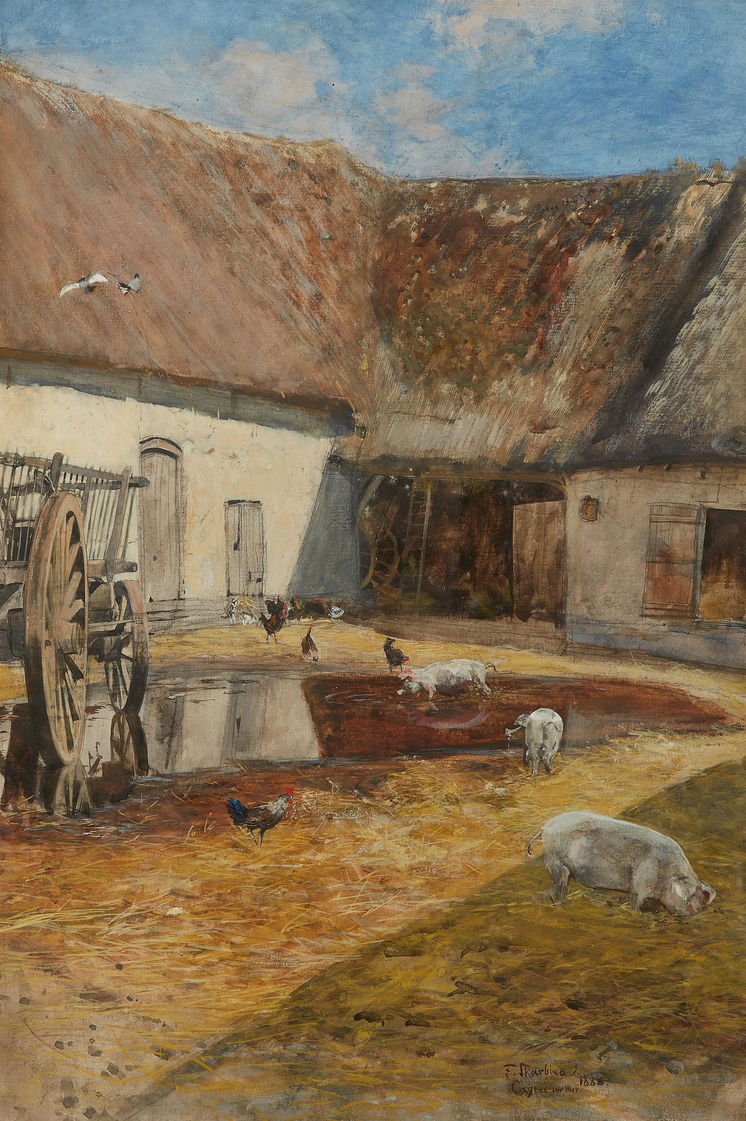 Franz Skarbina - Courtyard of a Farm in Picardy - image-1