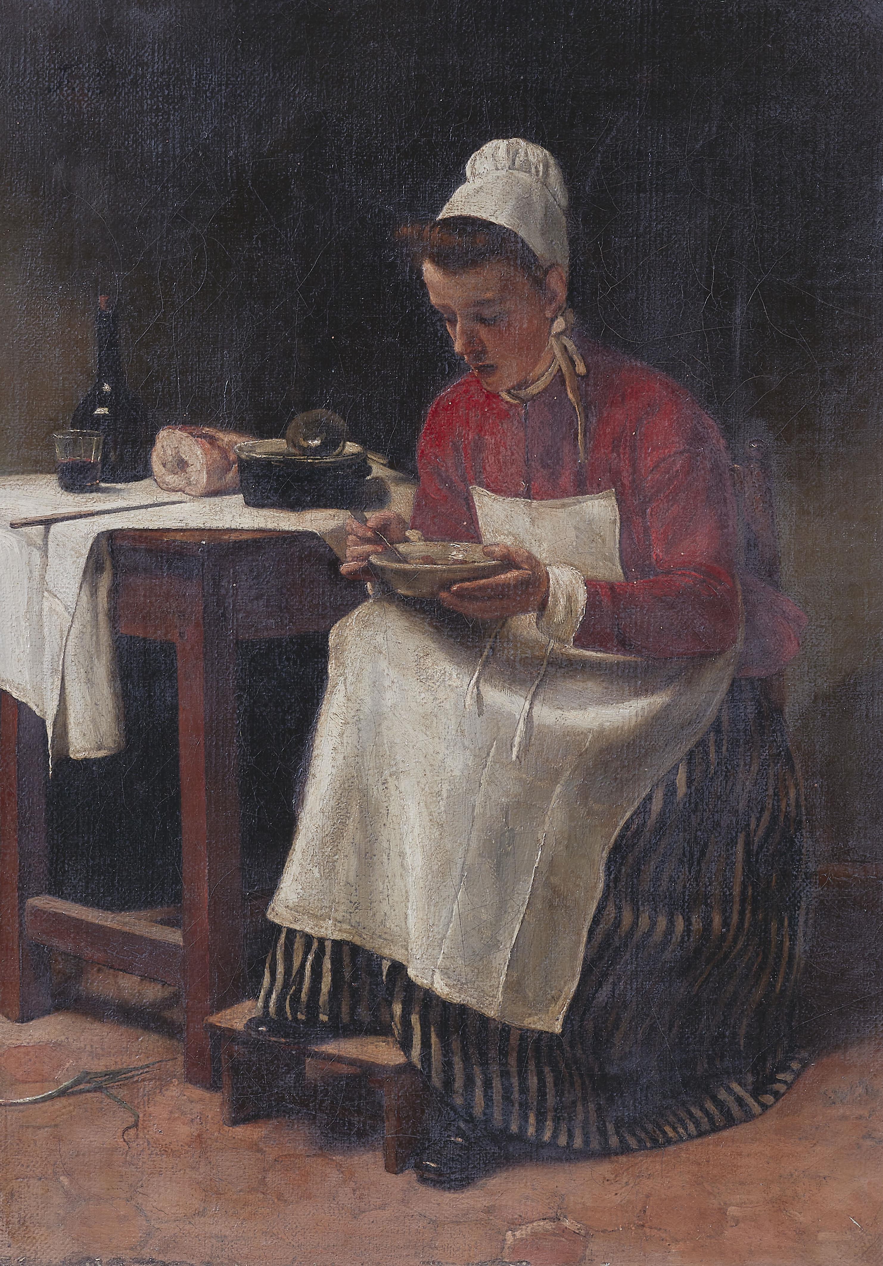 François Bonvin - Das Hausmädchen beim Mittagsmahl - image-1