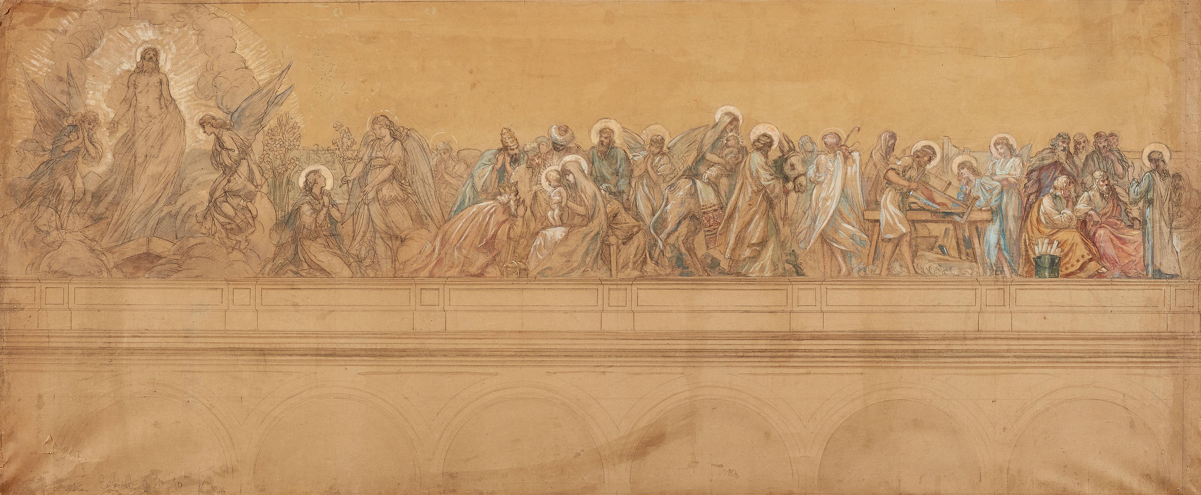 Luc Olivier Merson, circle of - Two Large-Format Designs for a Church Mural with Scenes from the Life of Christ - image-2