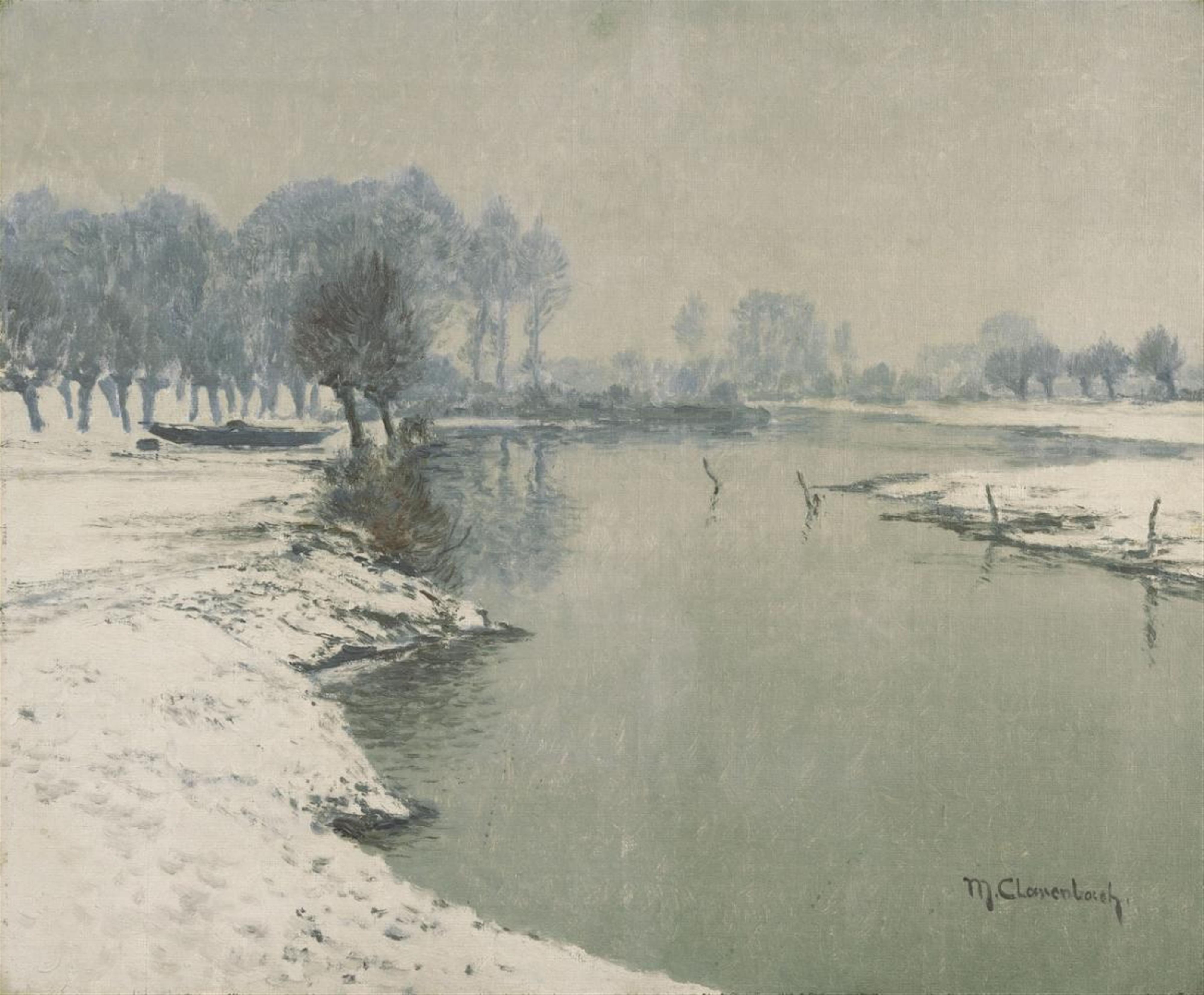 Max Clarenbach - Winter Landscape on the River Erft - image-1