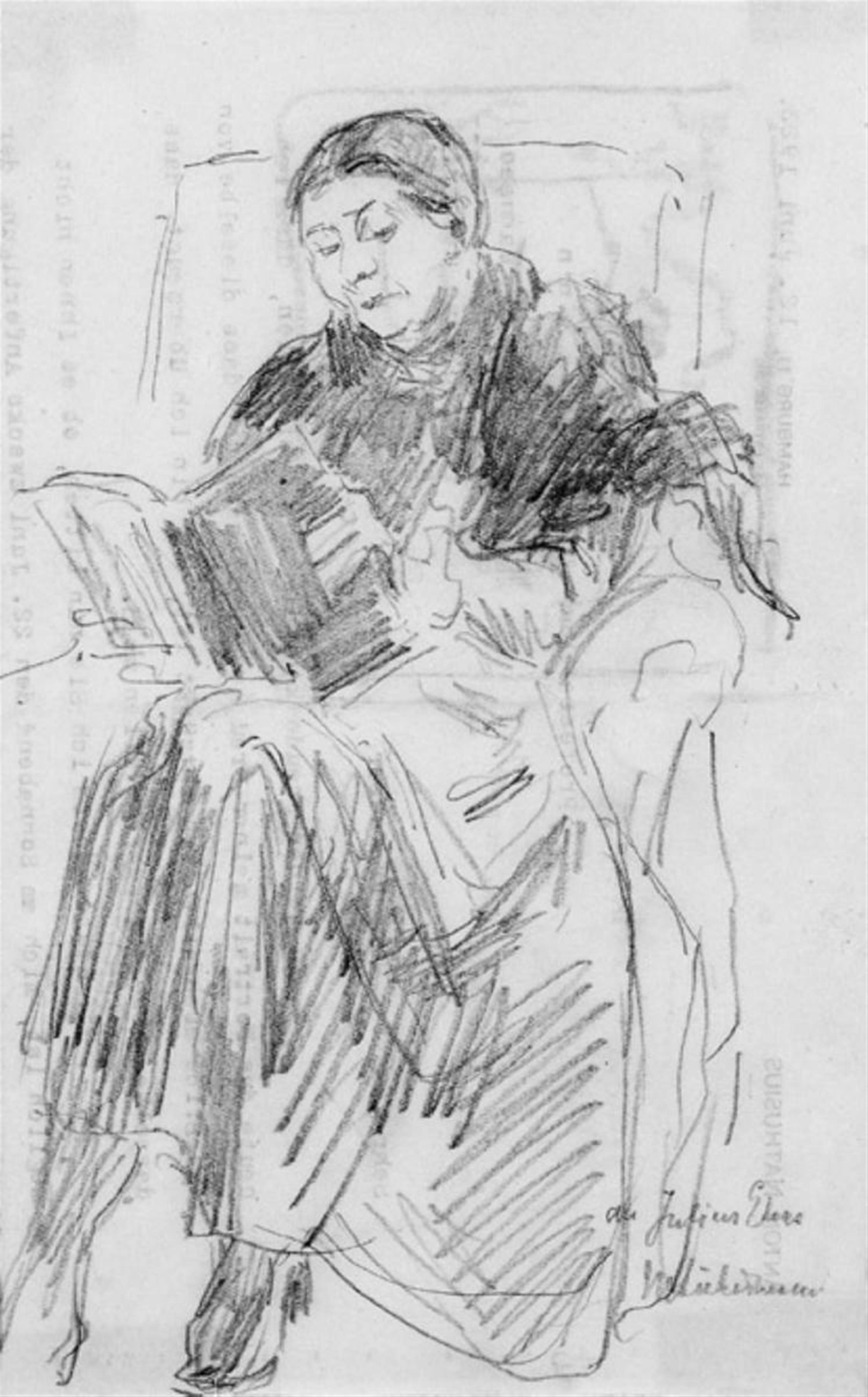 Max Liebermann - Bildnis einer Frau im Lesestuhl - image-1