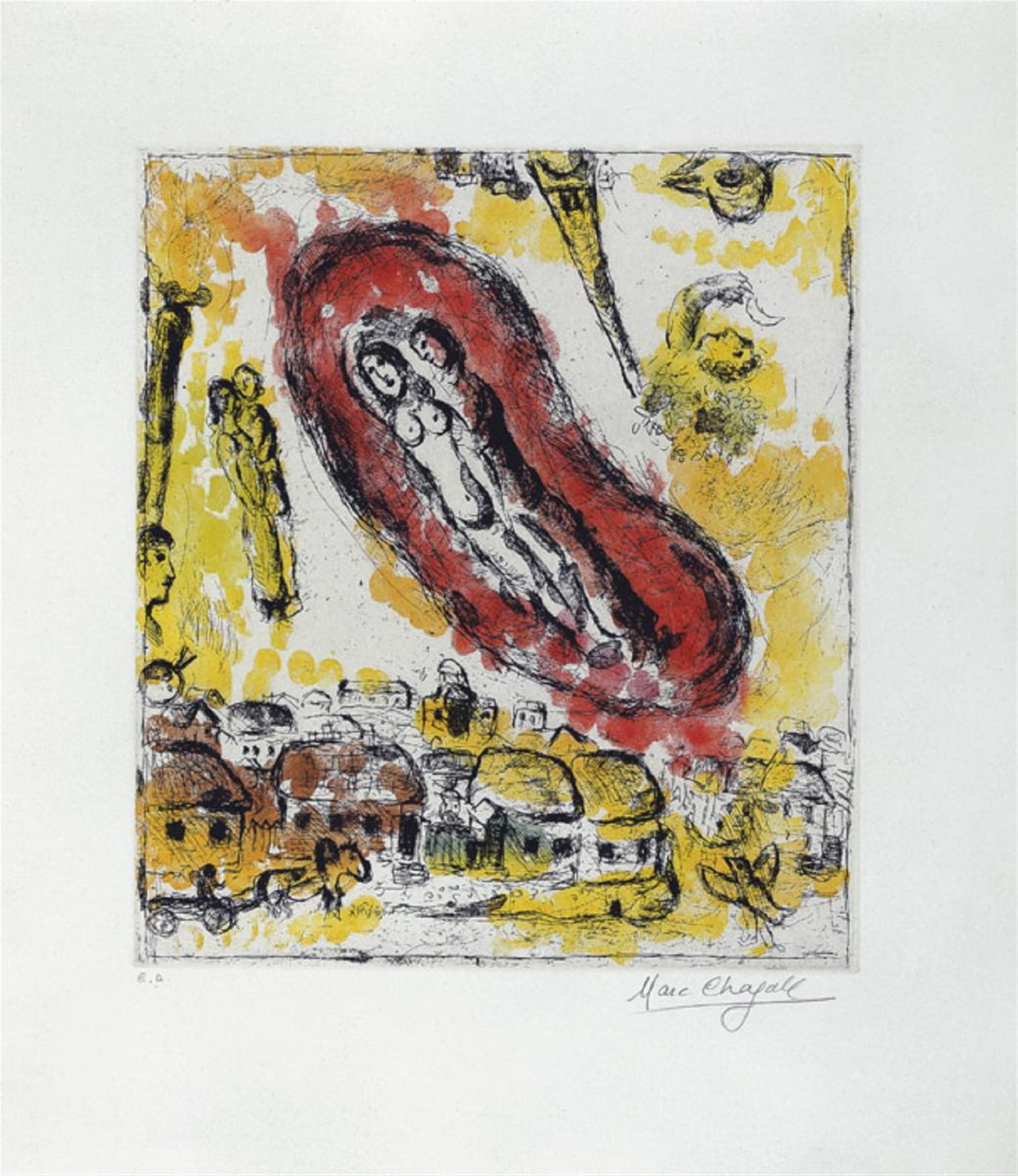 Marc Chagall - Le Nuage aux Amoureux - image-1