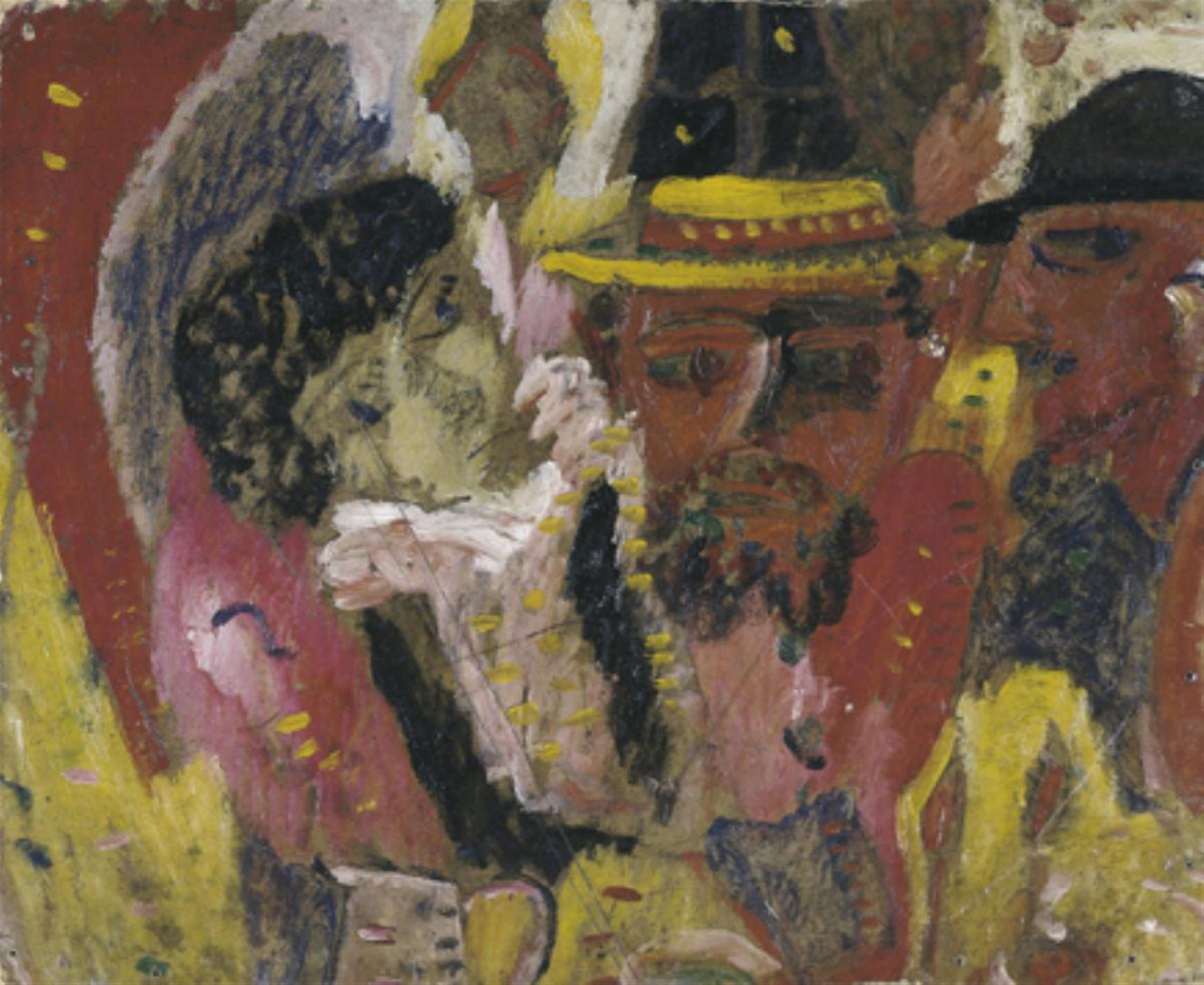 Franz Radziwill - Drei Köpfe (Frau und zwei Männer mit Hüten) - image-1