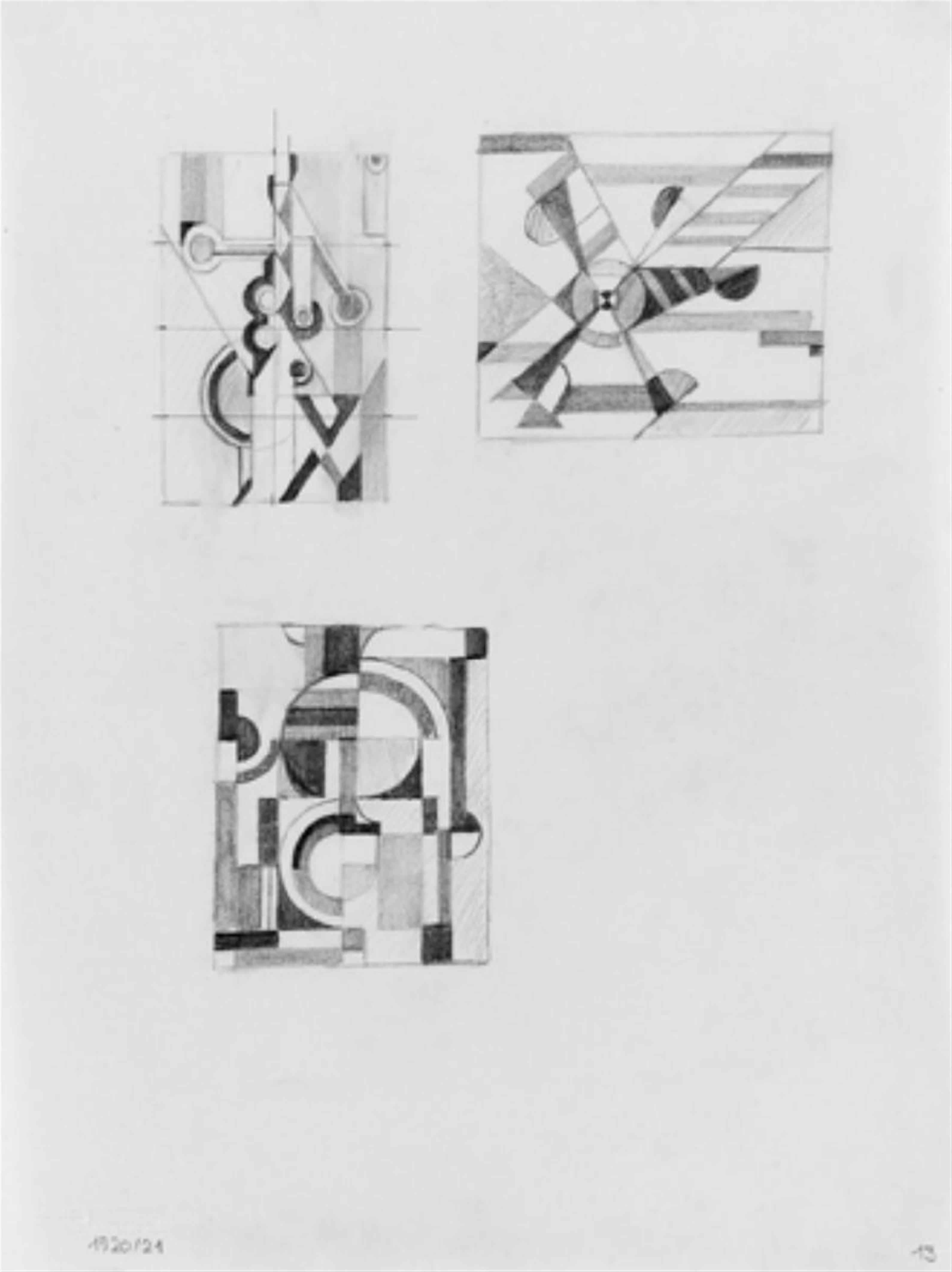 Walter Dexel - Drei kleine Entwurfsskizzen - image-1