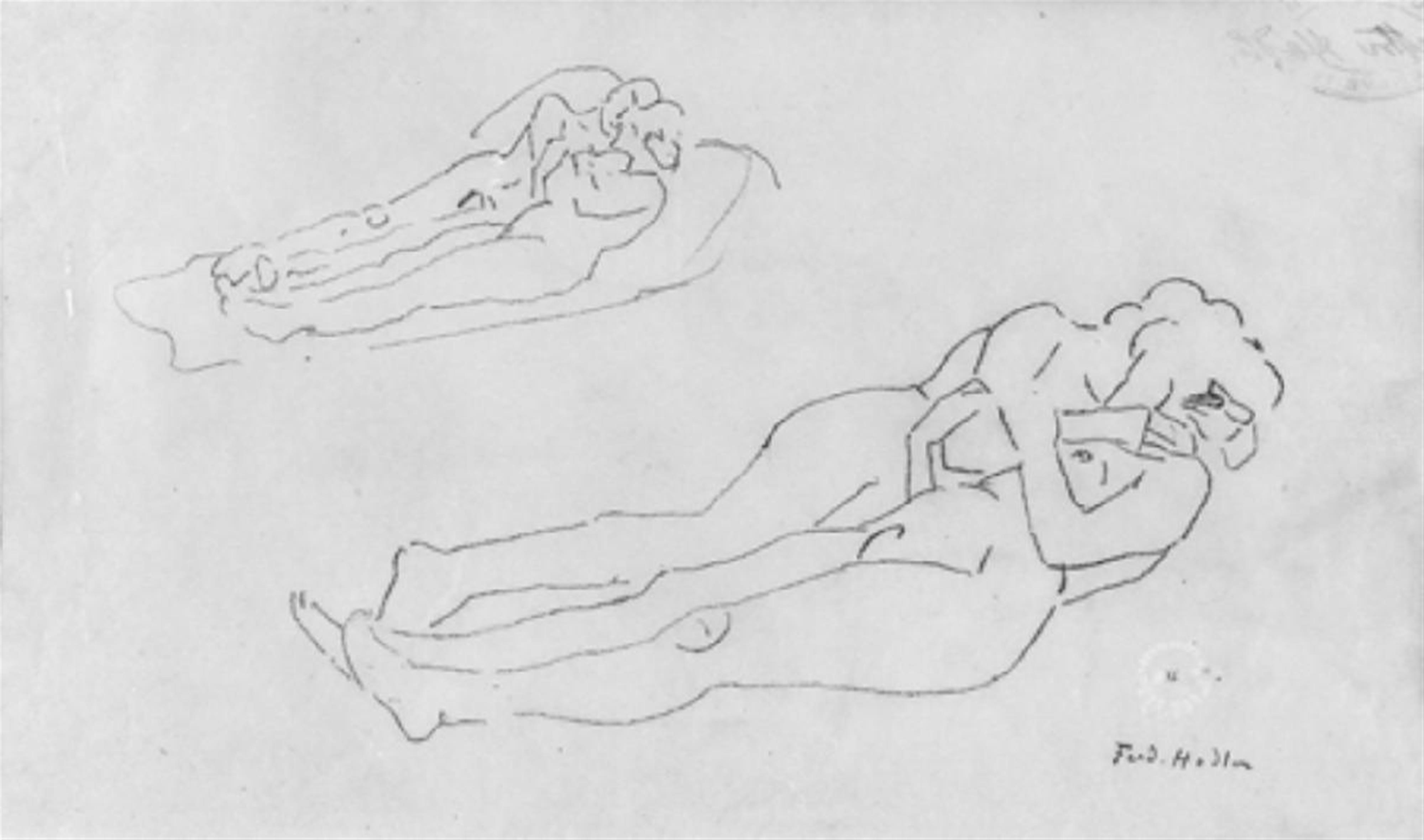 Ferdinand Hodler - Zwei liegende Paare (Akte) - image-1