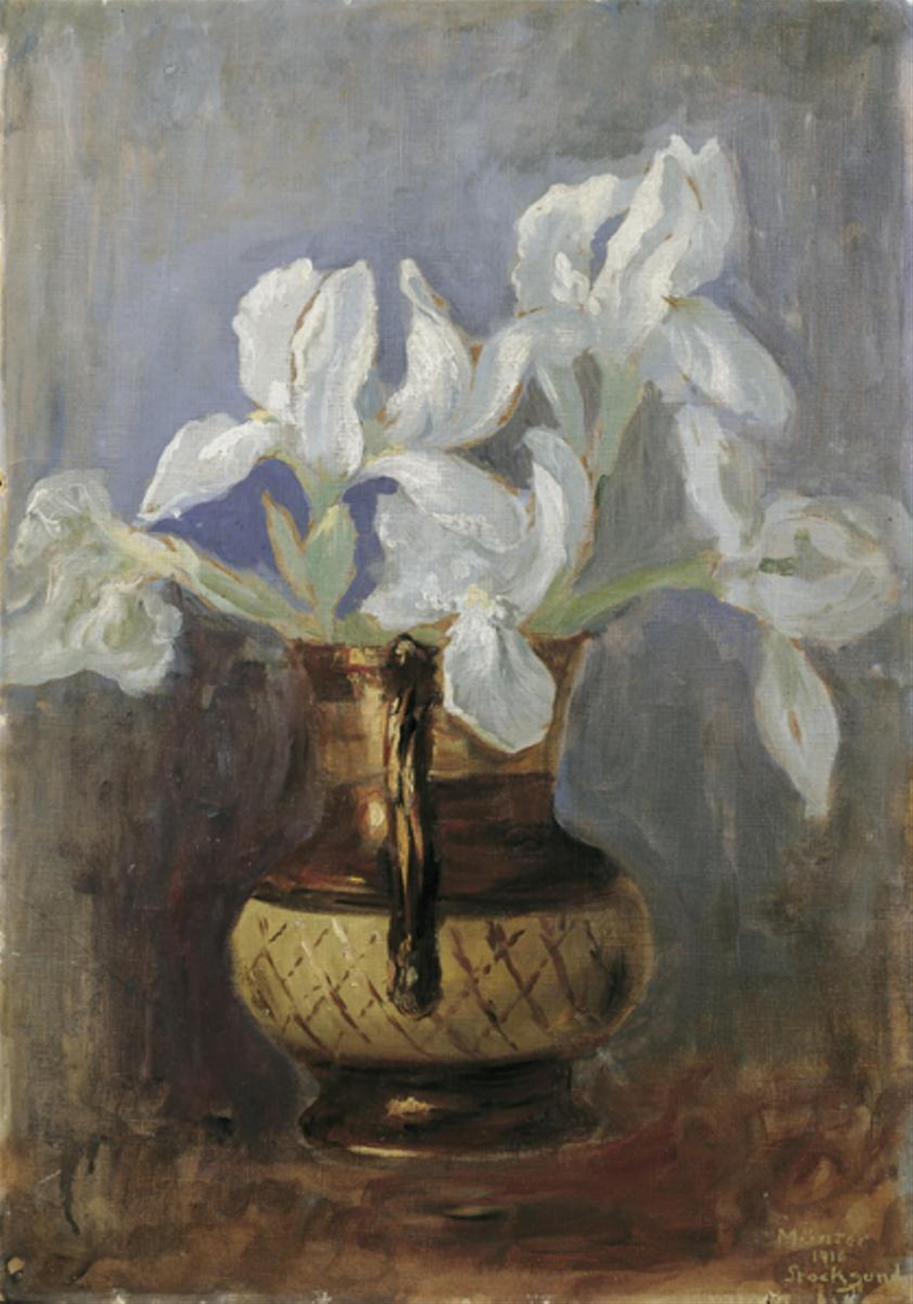 Gabriele Münter - Weiße Irisblüten in einer Vase - image-1