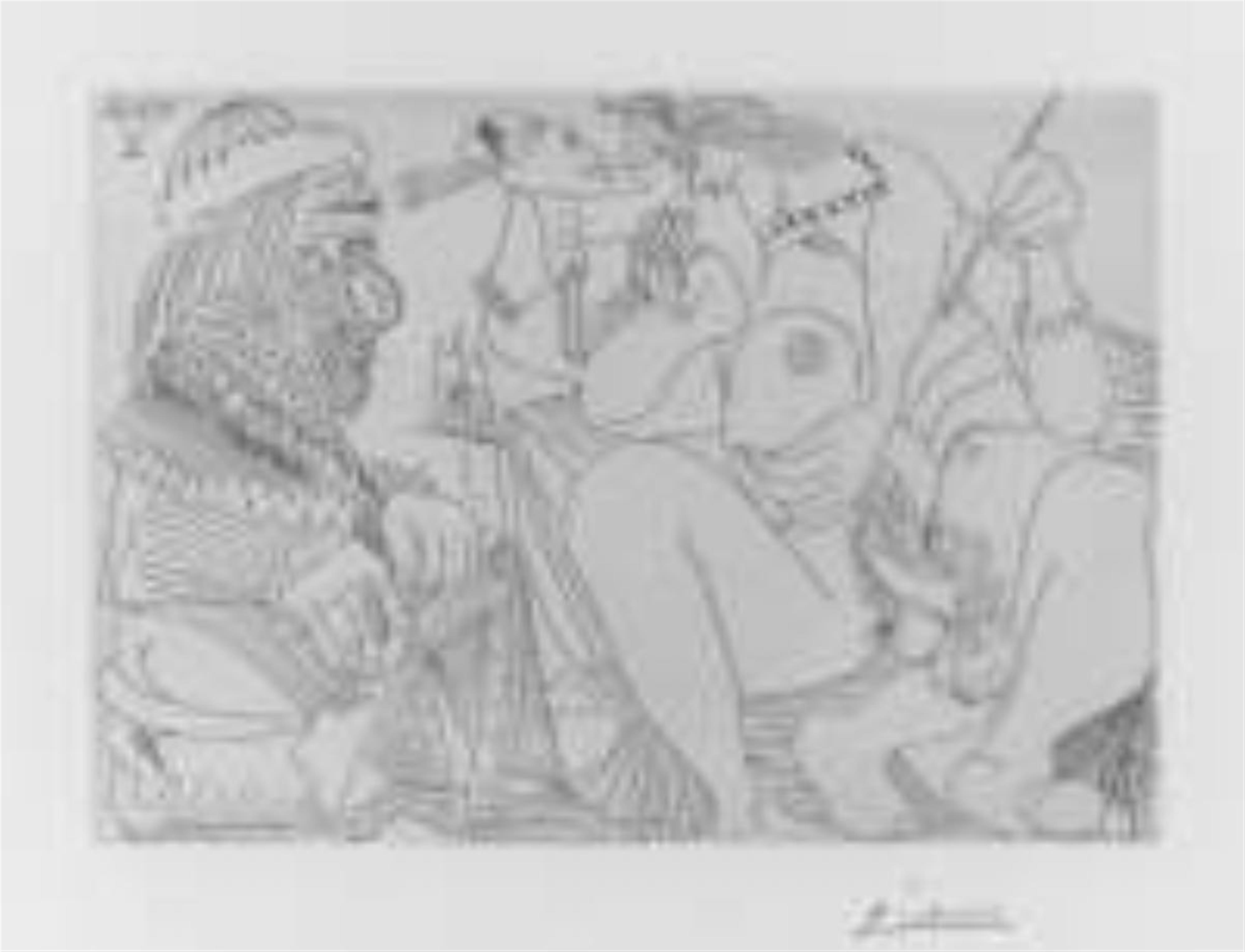 Pablo Picasso - Raphael et la Fornarina. XVI: Le Pape est toujours sur son pot, songeur - image-1