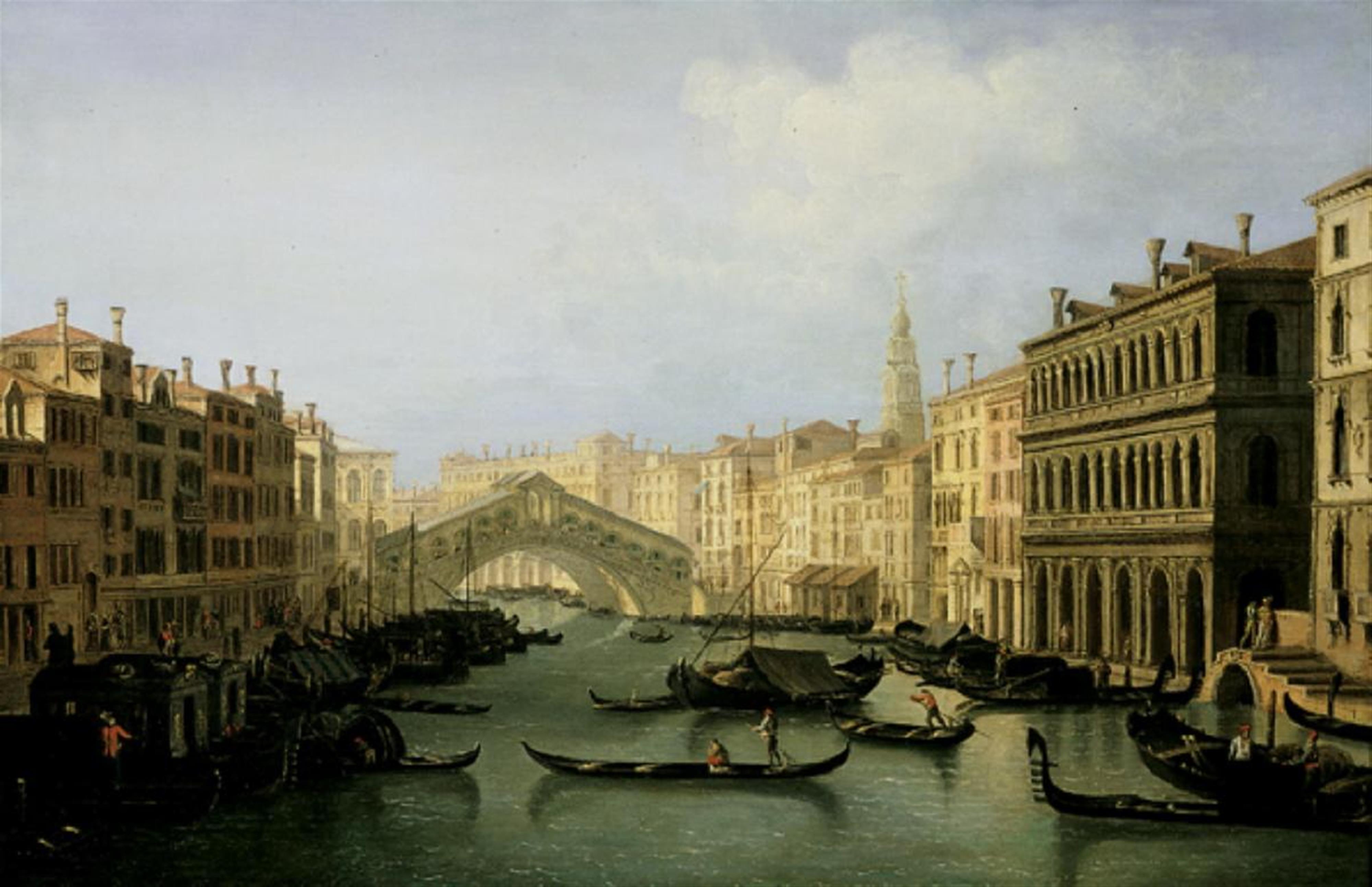 Antonio Canal, genannt Canaletto, Nachfolge - IN VENEDIG. DIE RIALTOBRÜCKE VON SÜDEN. - image-1