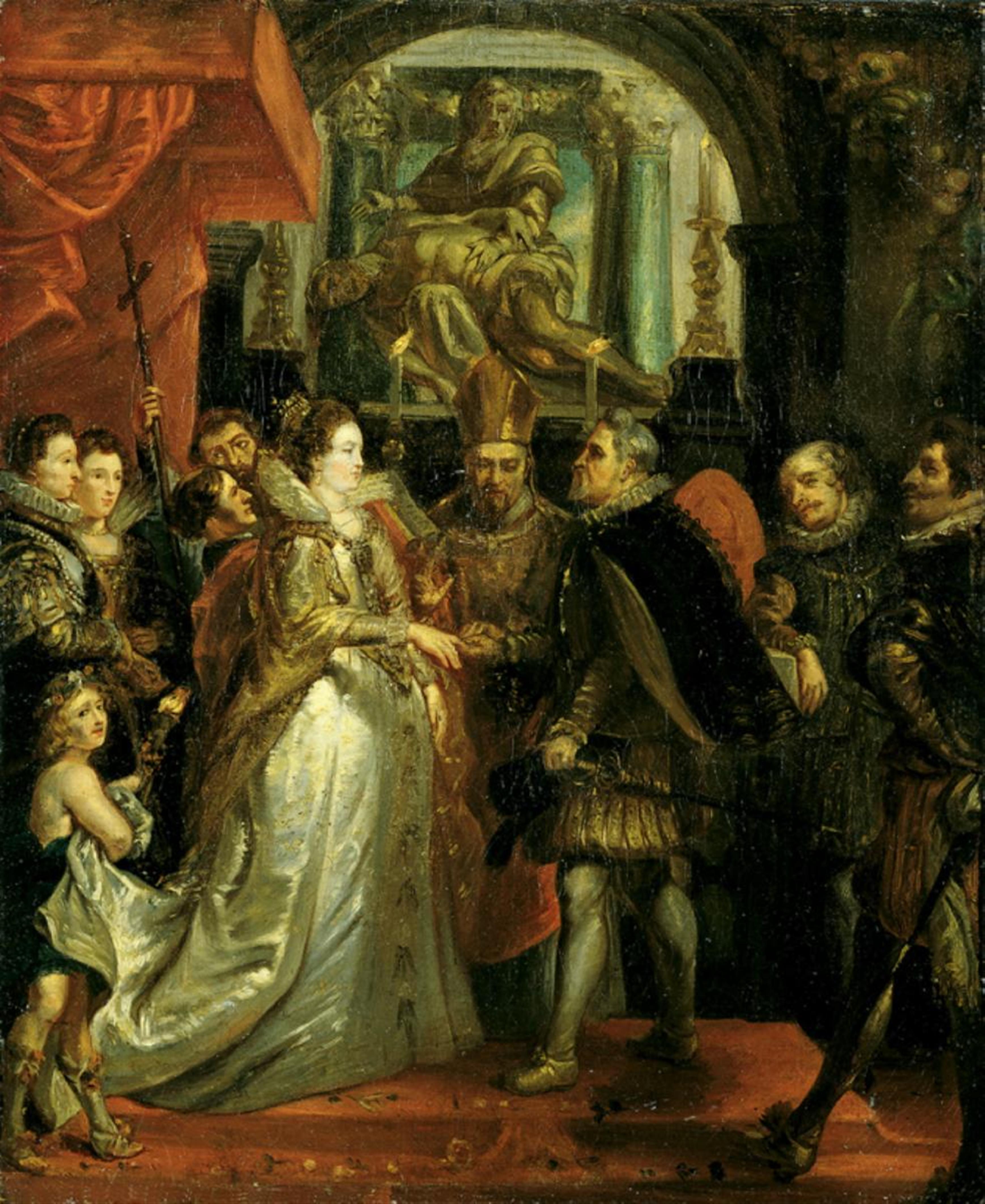 Peter Paul Rubens, nach - DIE VERMÄHLUNG DER MARIA VON MEDICI (nach dem Gemälde aus dem Maria von Medici-Zyklus im Louvre, Paris) - image-1