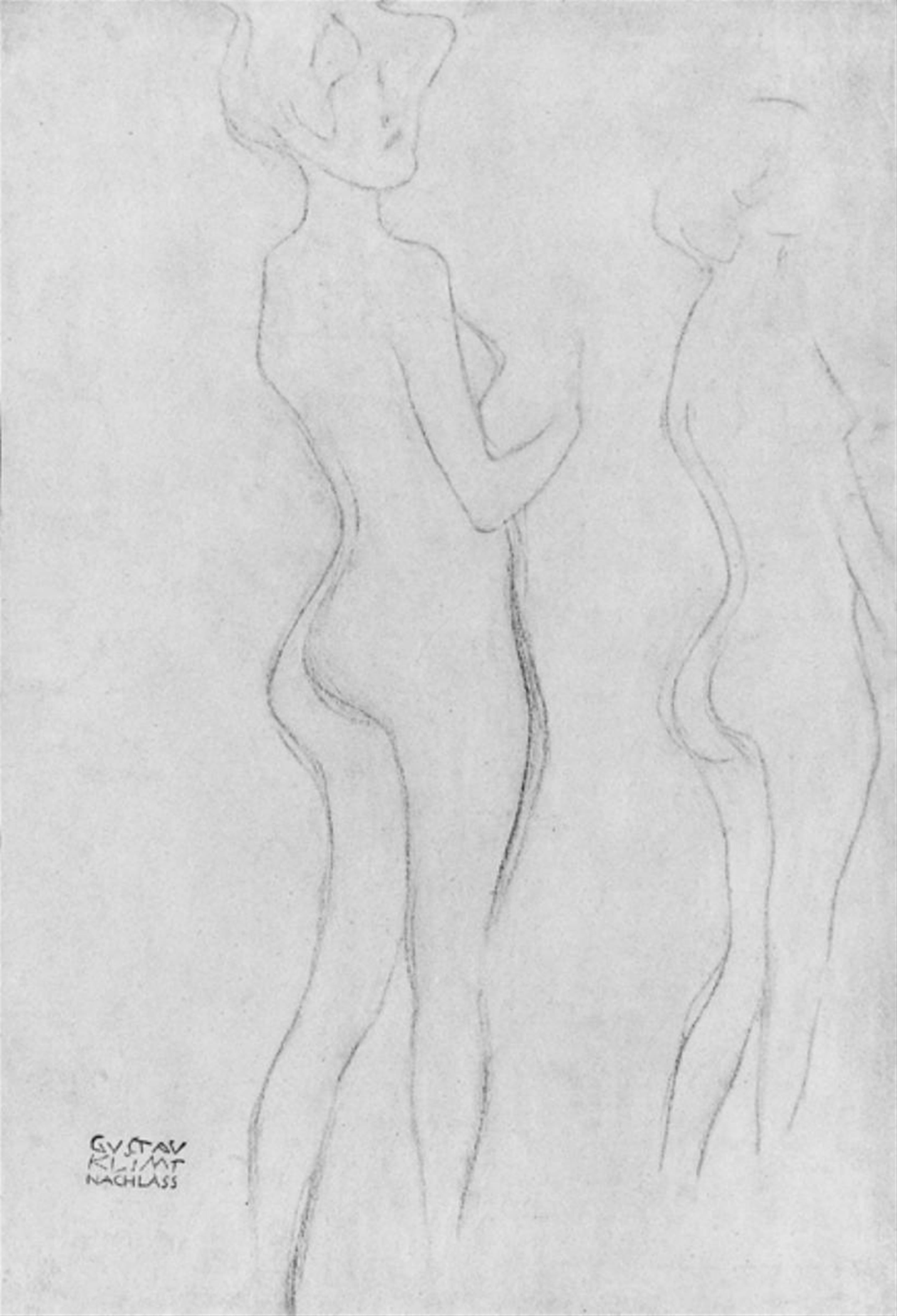 Gustav Klimt - Zwei Mädchenakte nach rechts - image-1