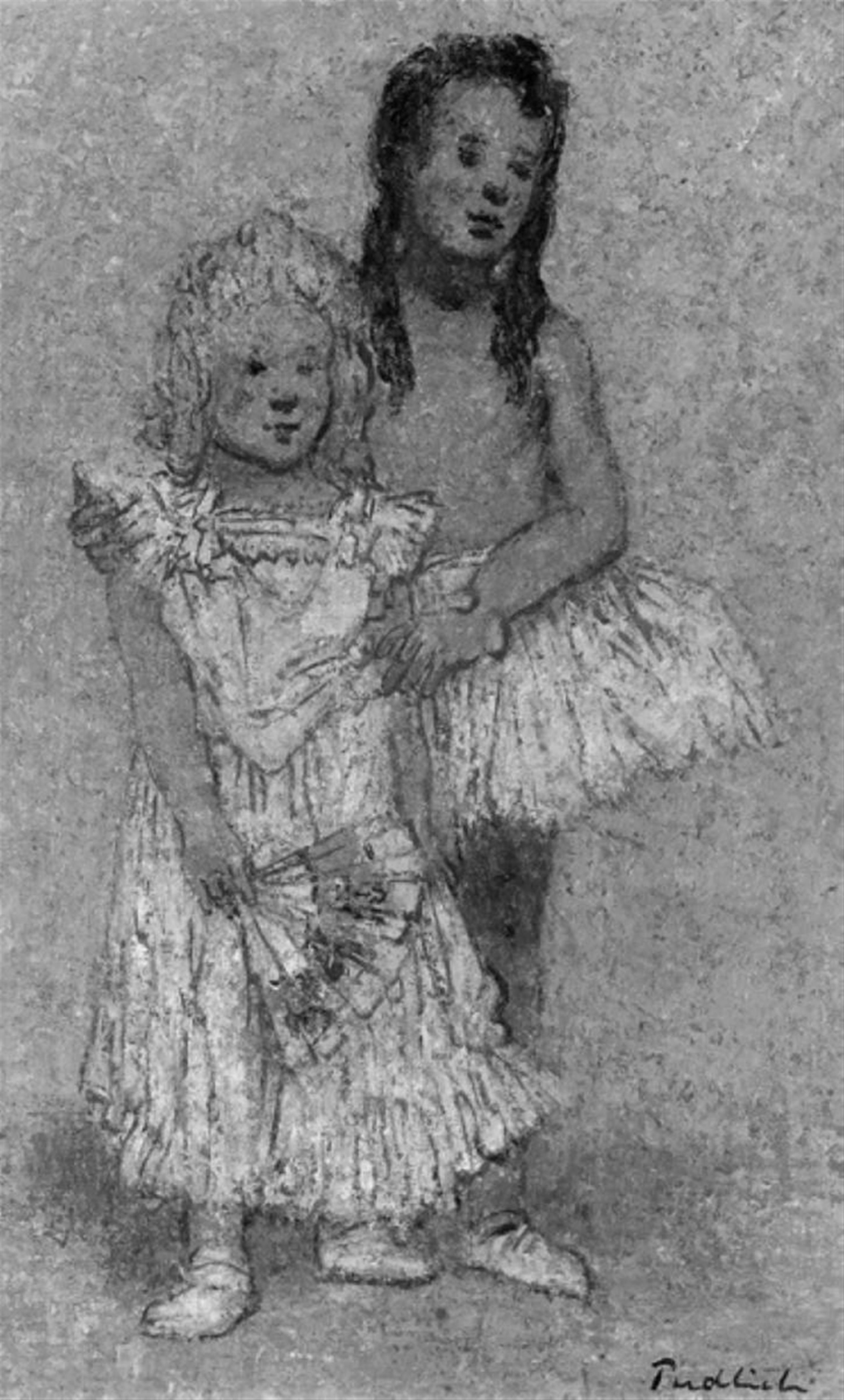 Robert Pudlich - Kleine Tänzerinnen (Zwei Mädchen mit Fächer) - image-1