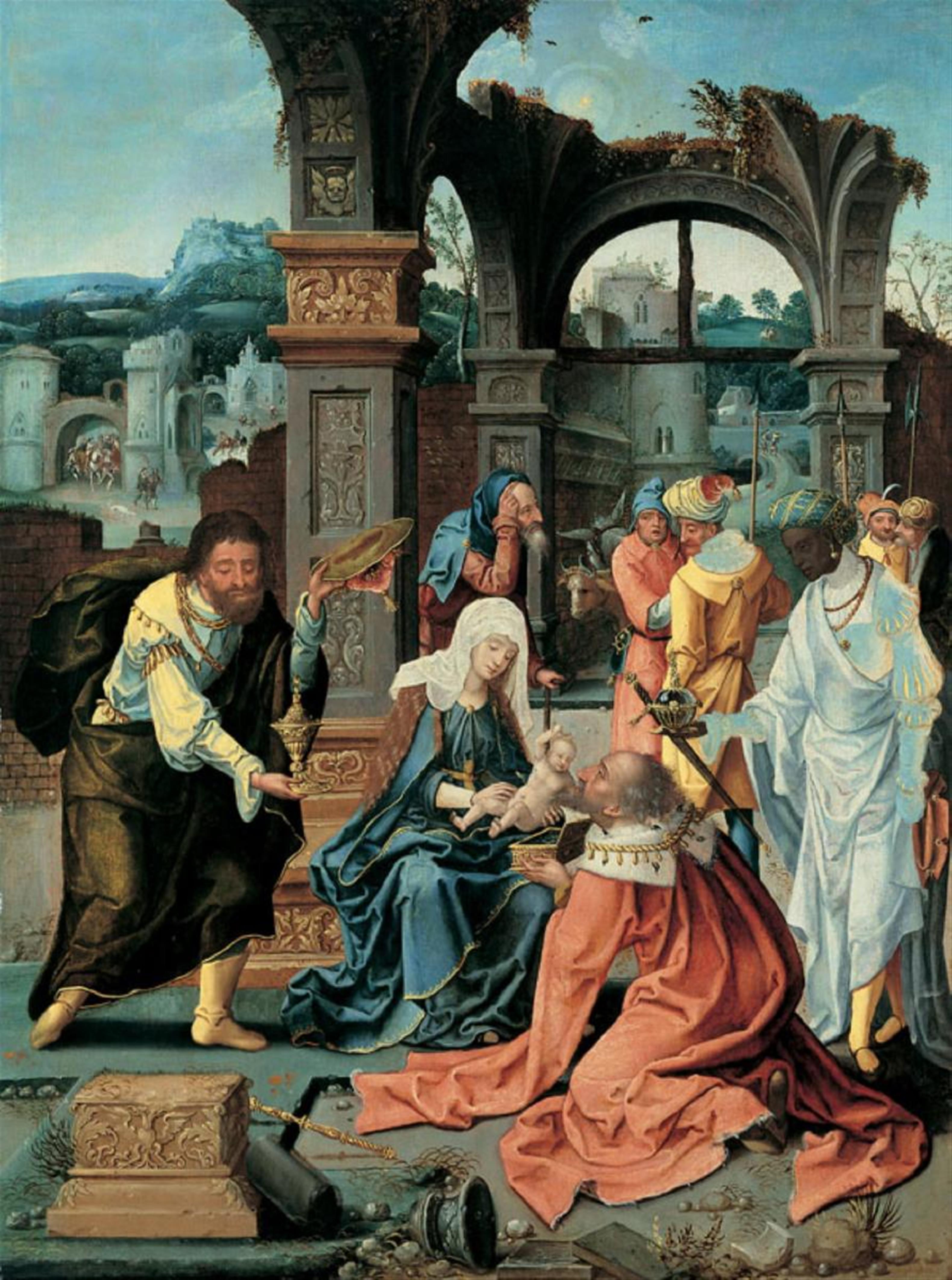 Jan van Dornicke, gen. Meister von 1518 - DIE ANBETUNG DER KÖNIGE. - image-1