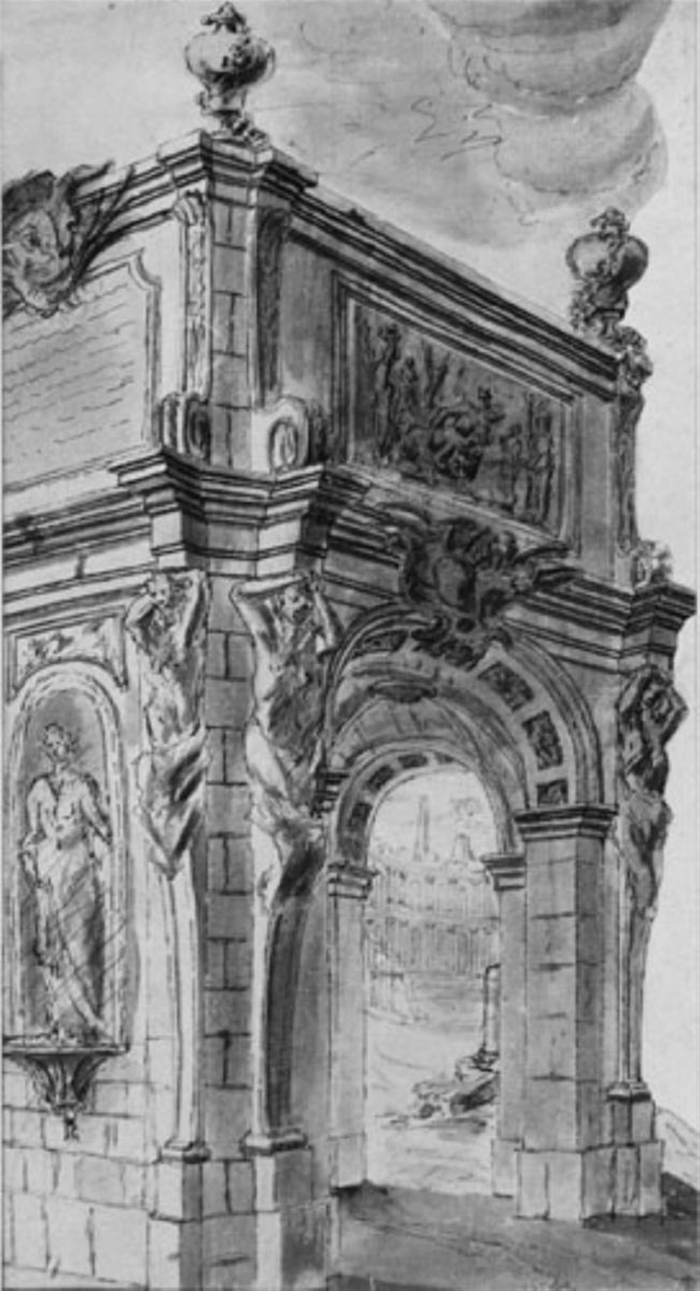 Giovanni Paolo Panini, Umkreis - ARCHITEKTONISCHES CAPRICCIO. - image-1