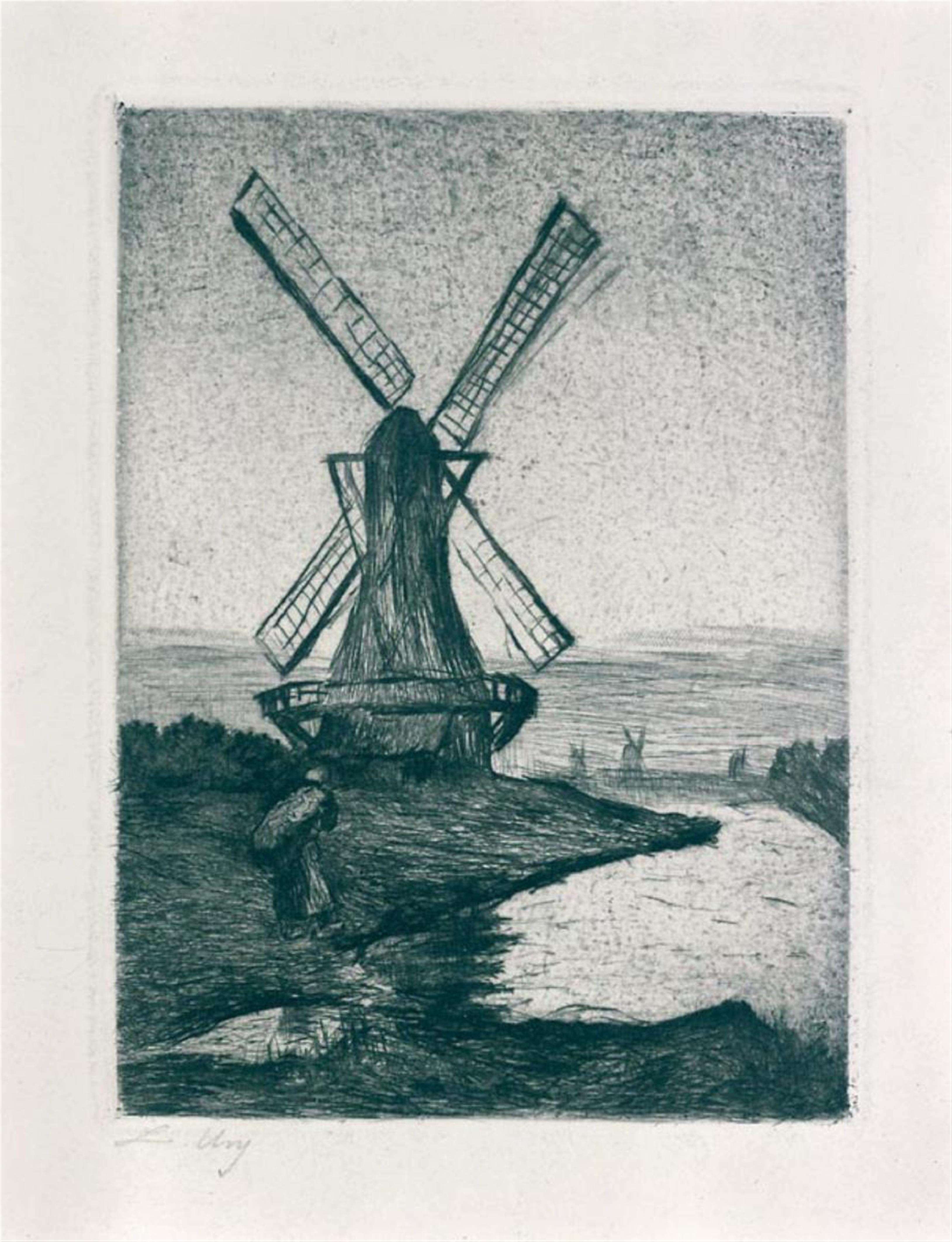 Lesser Ury - Holländische Windmühle - image-1