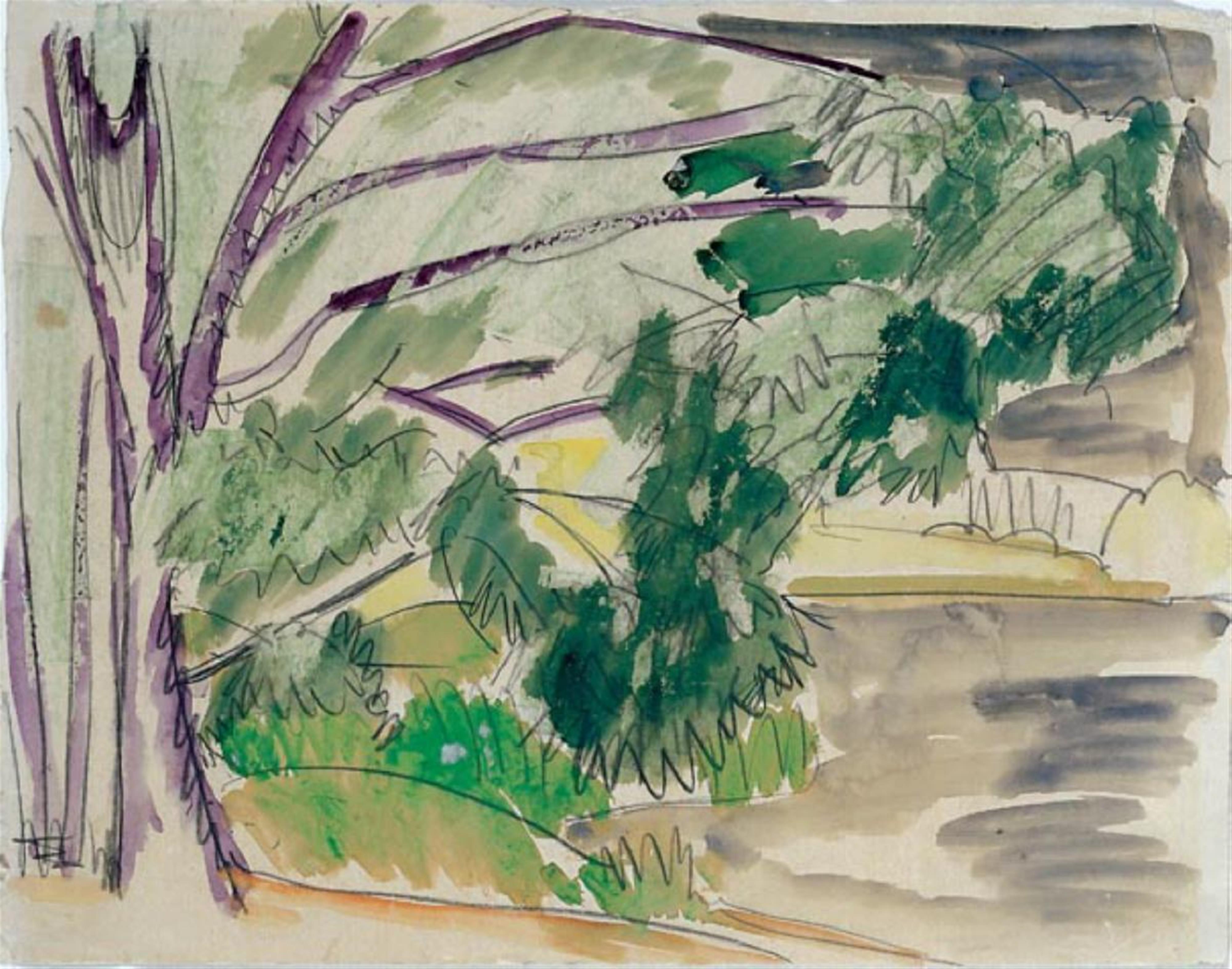 Ernst Ludwig Kirchner - Bäume am Seeufer (Böhmen) - image-1