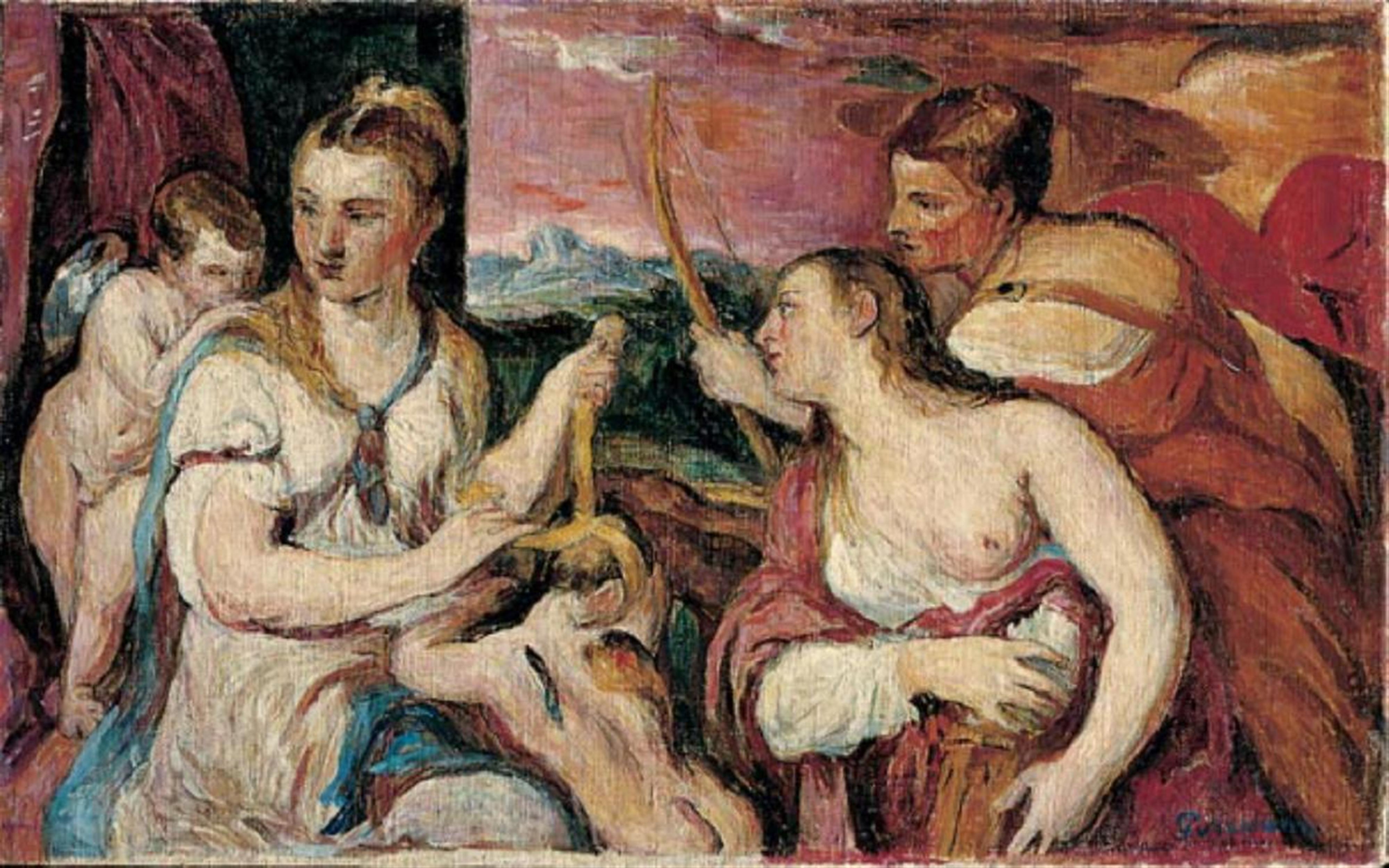 Hans Purrmann - Die Erziehung des Amor, nach Tizian (Galleria Borghese, Rom) - image-1