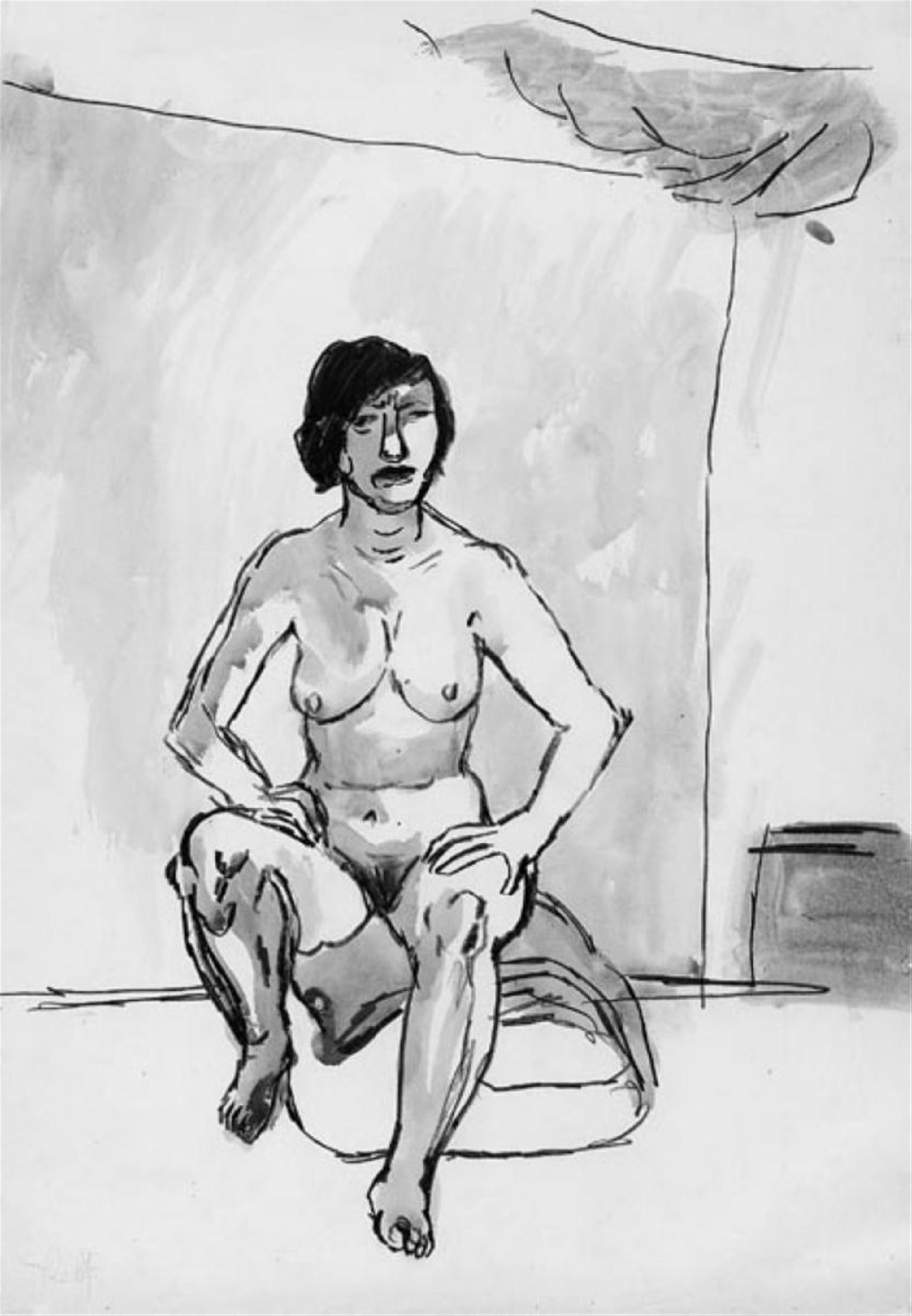 A.R. Penck - Ohne Titel (Sitzender weiblicher Akt) - image-1