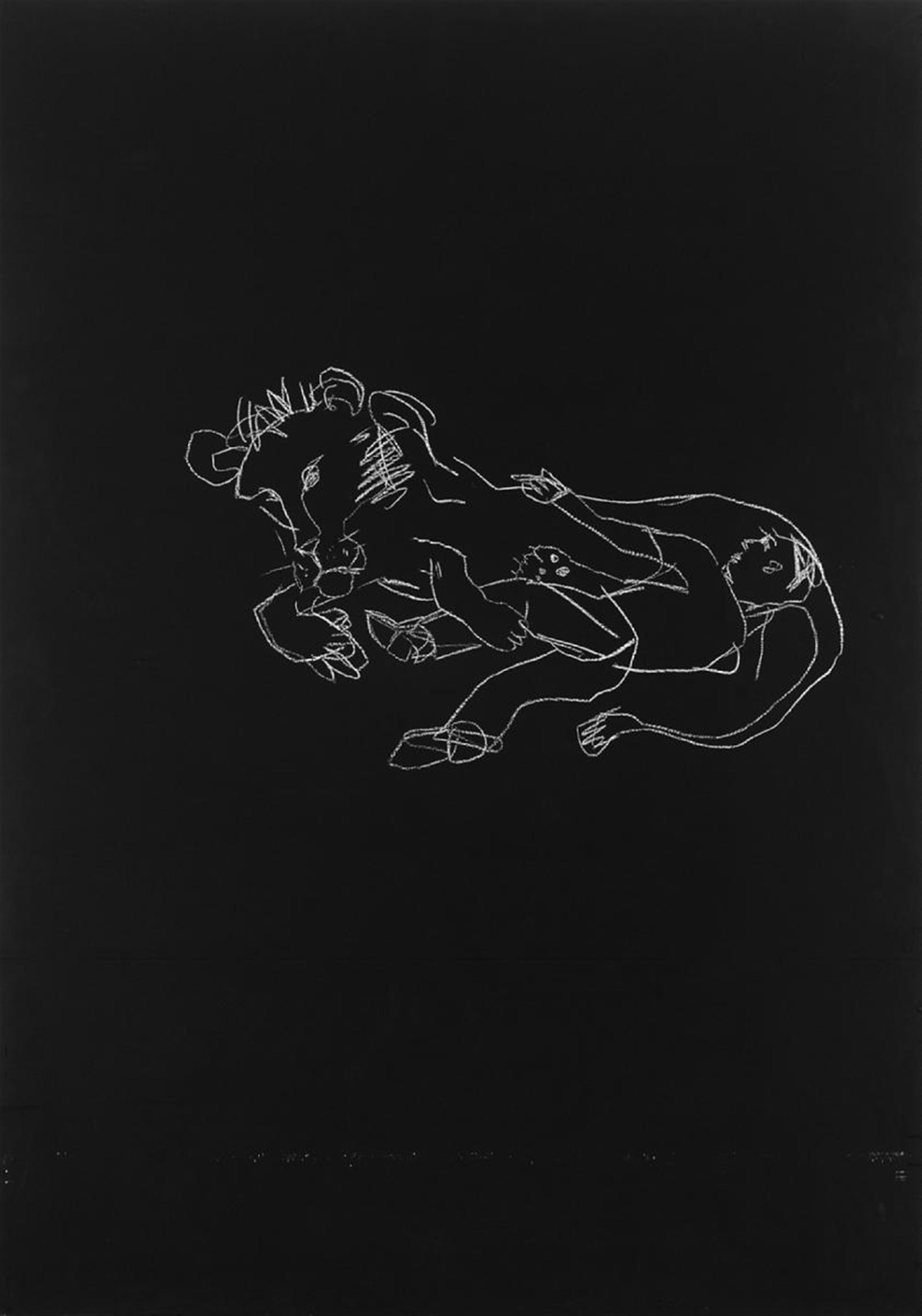 Stephan Balkenhol - Löwe (blackboard drawing) - image-1