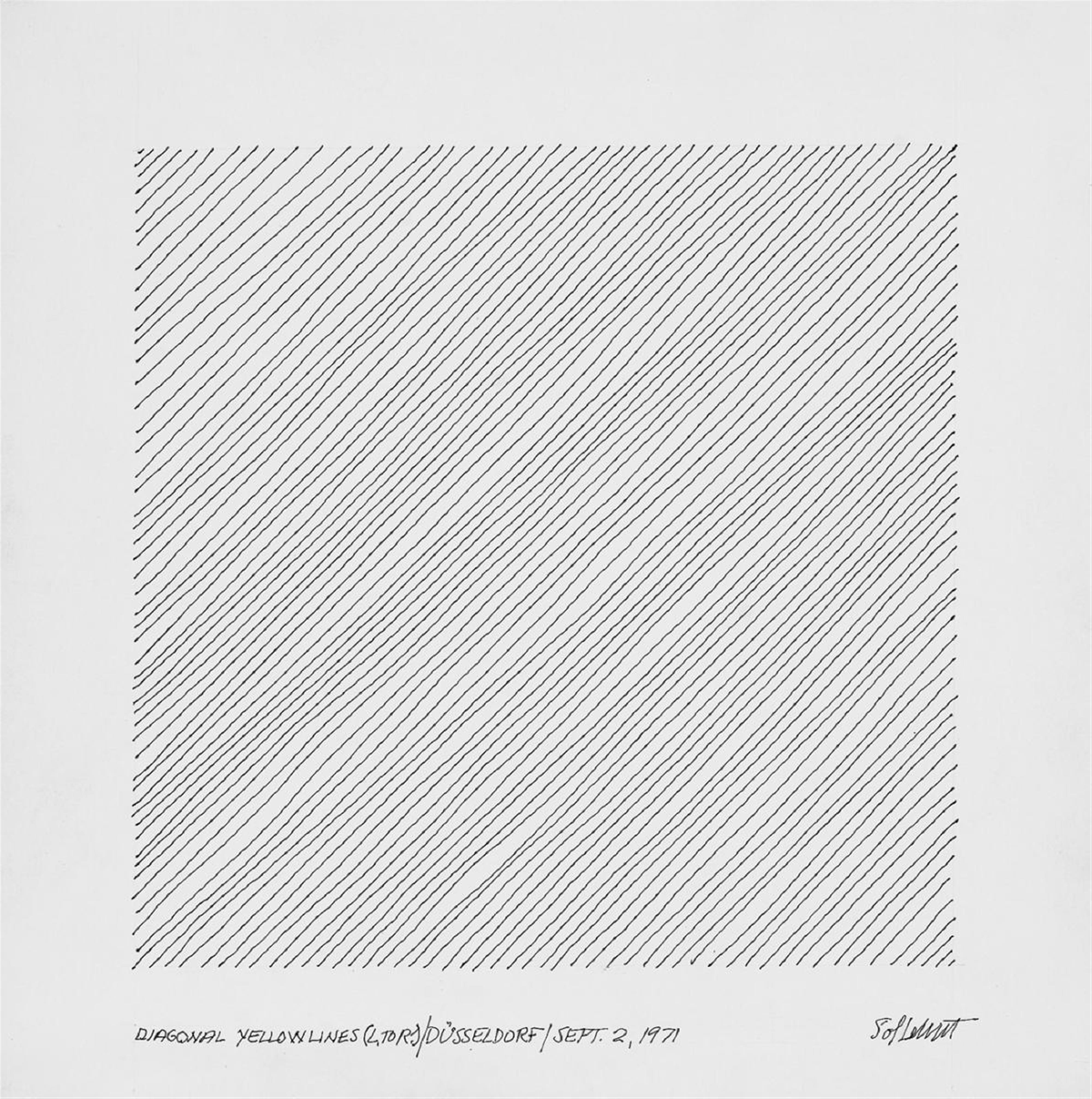Sol LeWitt - Diagonal Yellow Lines - image-1