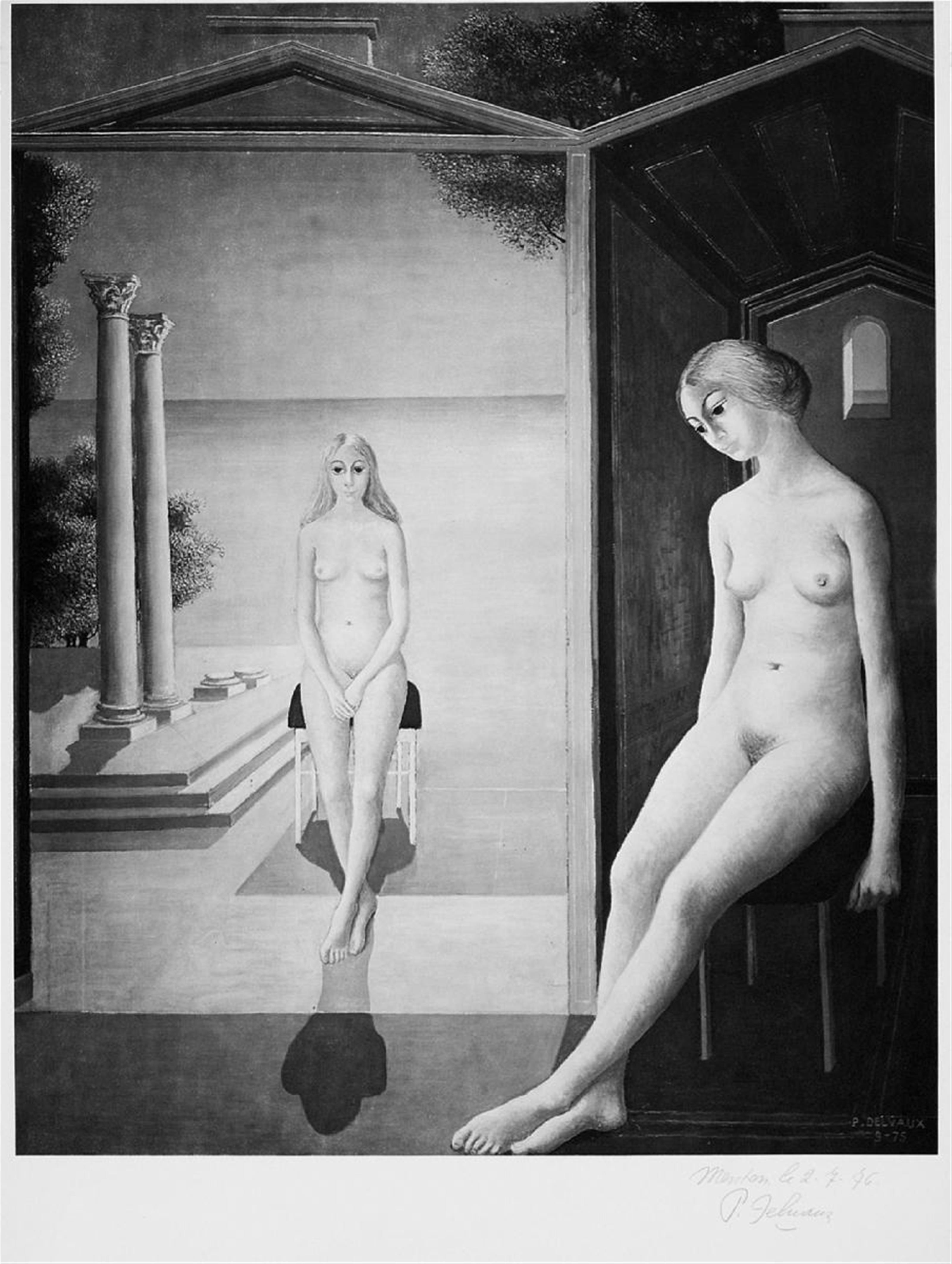 Paul Delvaux - Ohne Titel (Zwei weibliche Akte) - image-1
