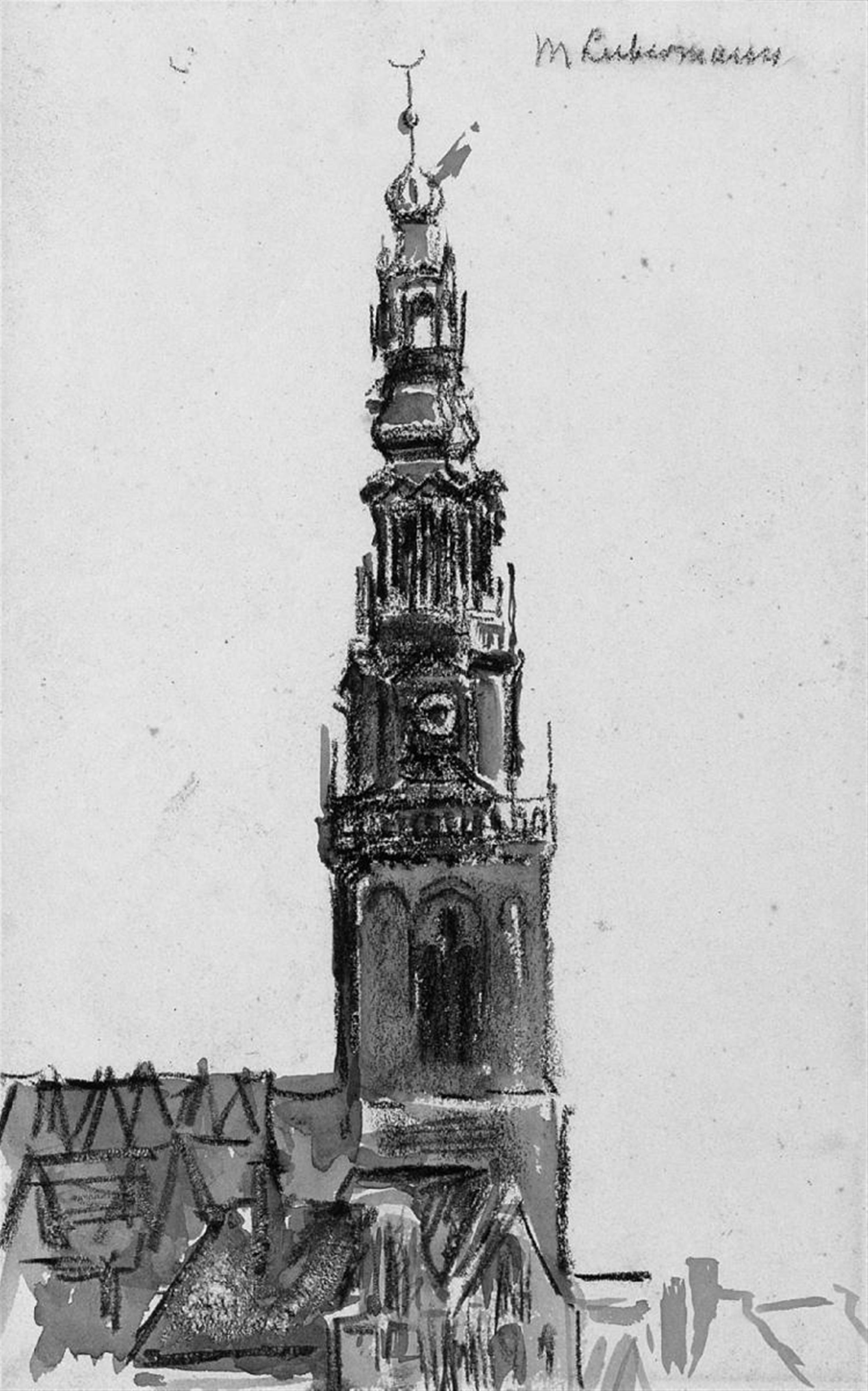 Max Liebermann - Der Turm der Oude Kerk in Amsterdam - image-1
