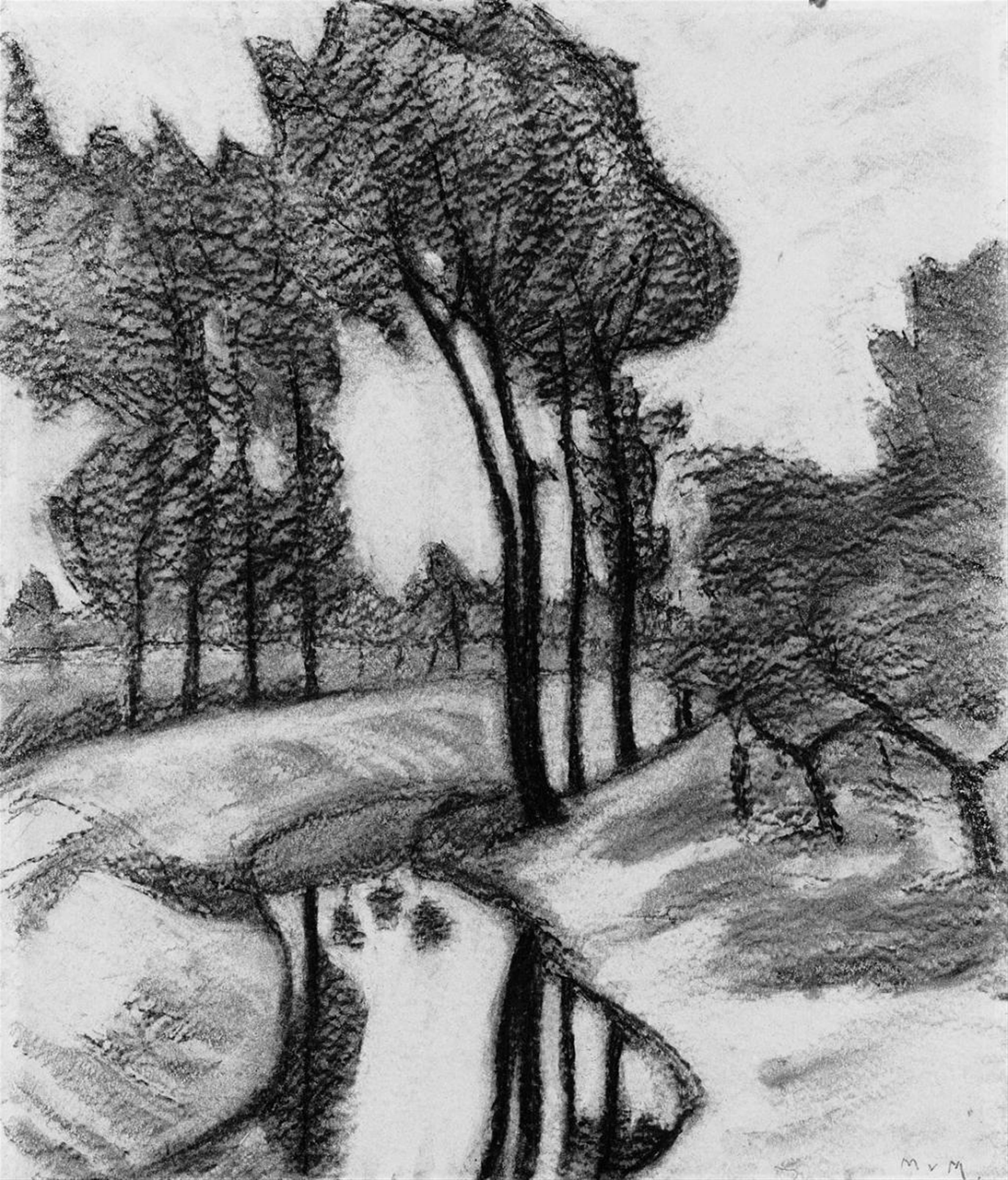 Marie von Malachowski-Nauen - Flußlandschaft mit Bäumen - image-1