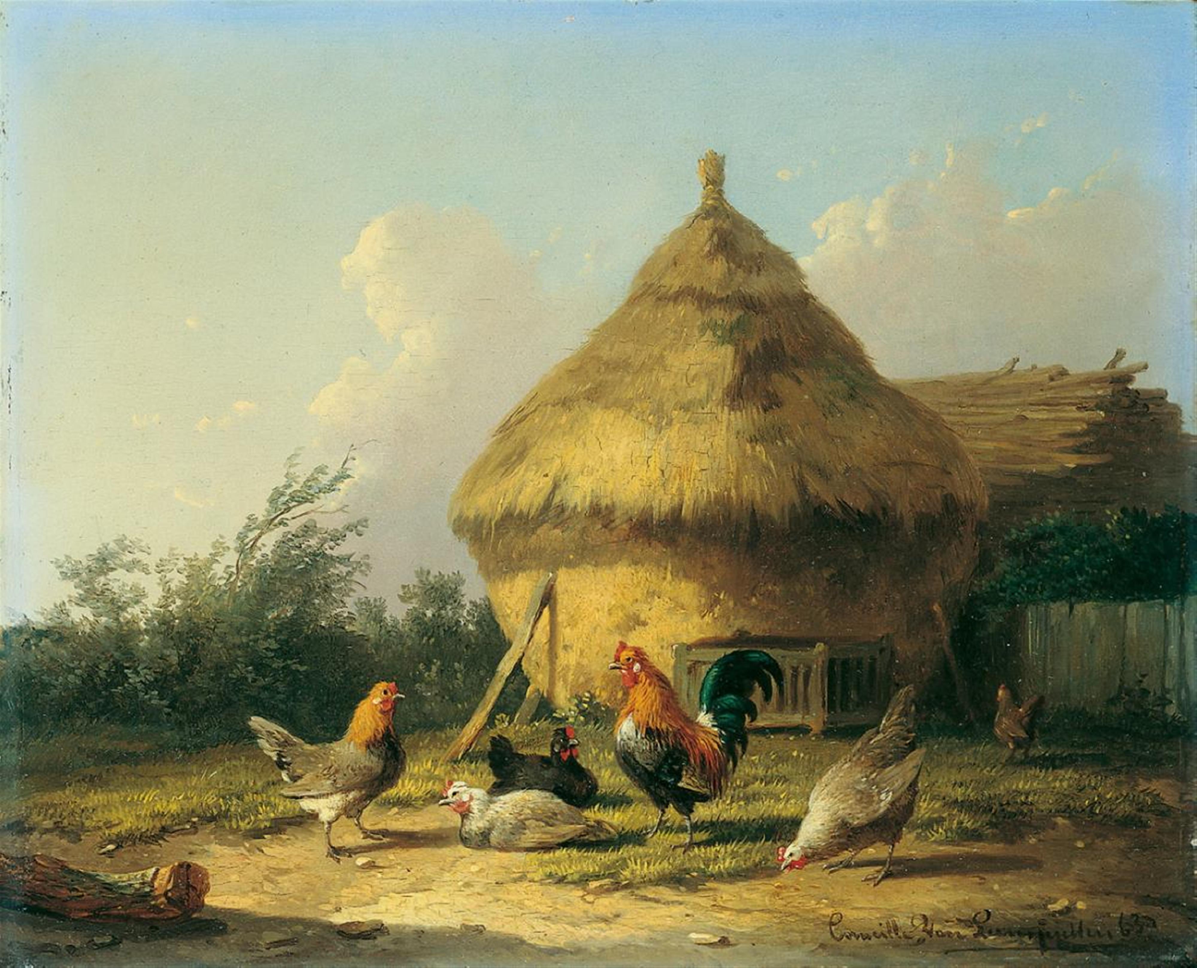 Cornelis van Leemputten - AUF DEM HÜHNERHOF. - image-1